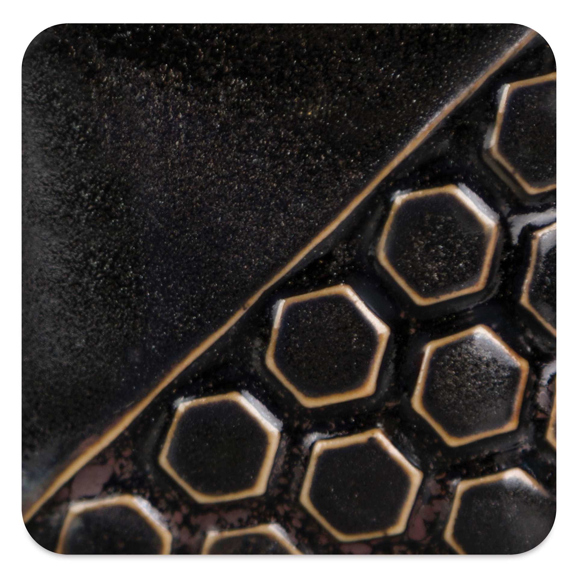 Mayco Elements Glaze - Copper Adventurine, fired at cone 10 reduction