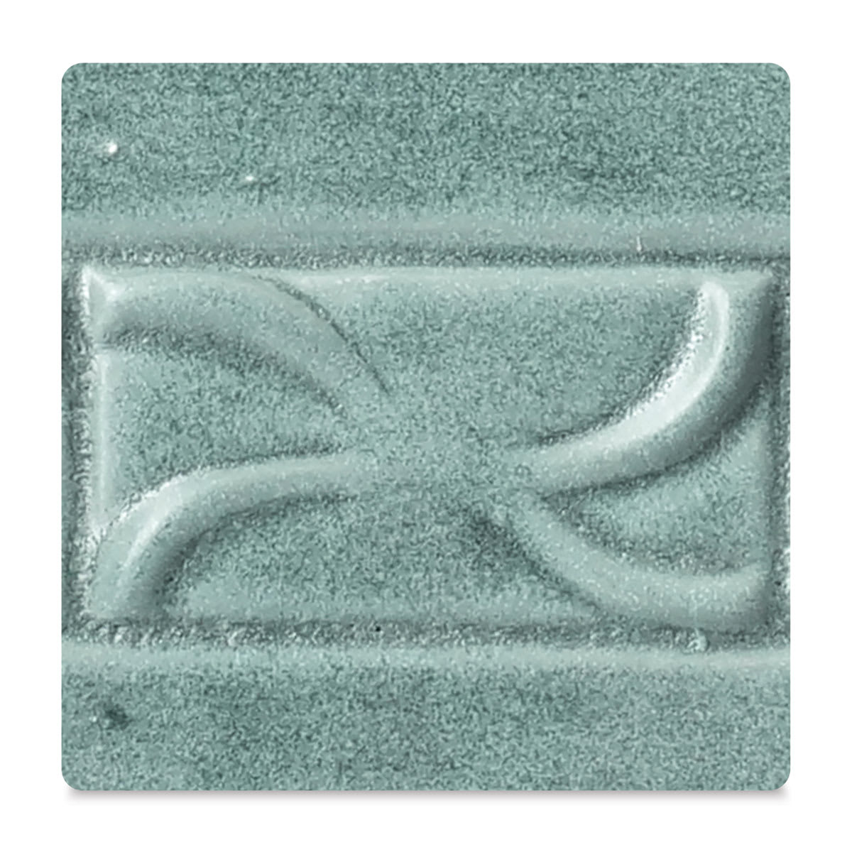 Amaco Potter's Choice Glazes - Satin Oribe, PC-15. Color sample in medium aqua.