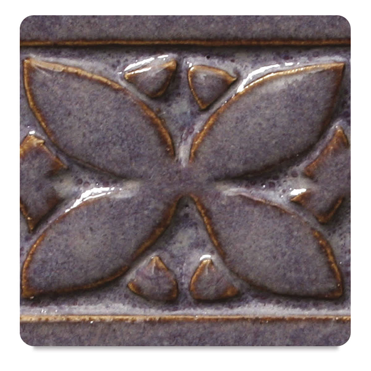Amaco Potter's Choice Glazes - Smokey Merlot, PC-57. Color sample in light-medium plum shades.