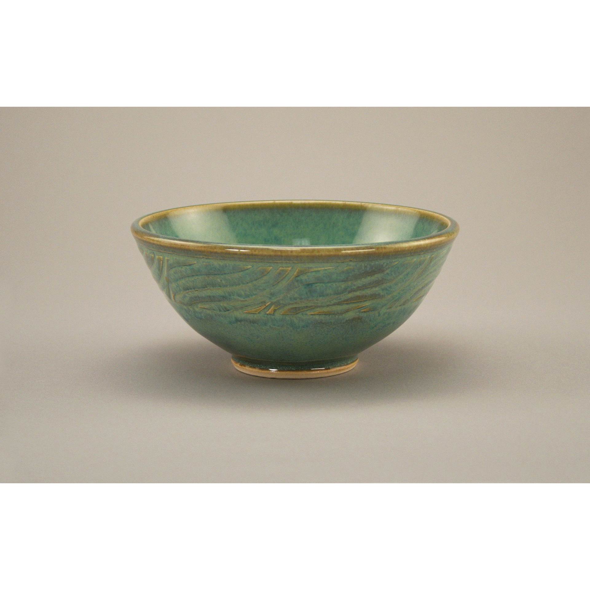 Amaco Potter's Choice Glaze - Textured Turquoise applied to a bowl