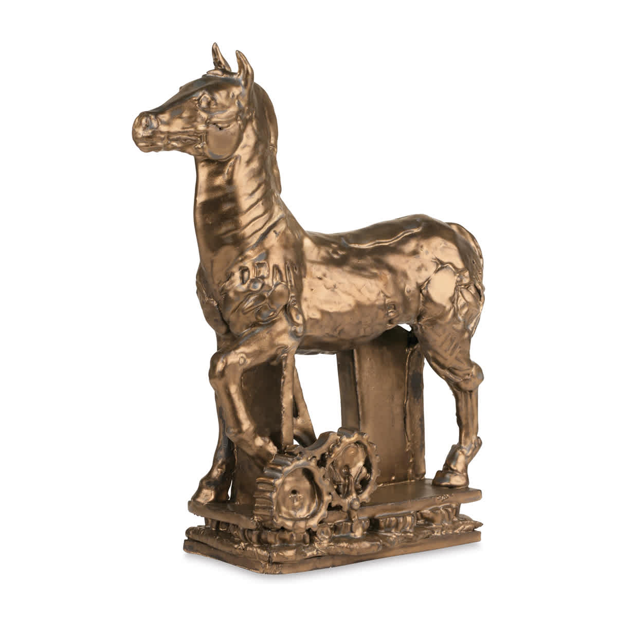 Amaco Potter's Choice Glaze - Saturation Gold finished horse statue example 
