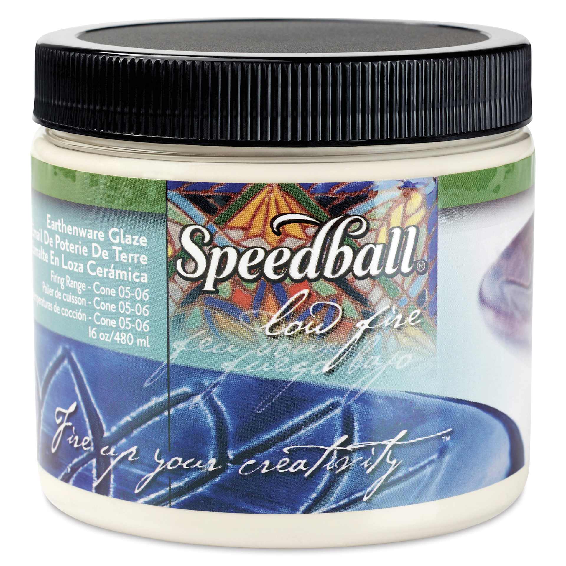Speedball Earthenware Glaze - 16 oz, Bright White - front of packaging