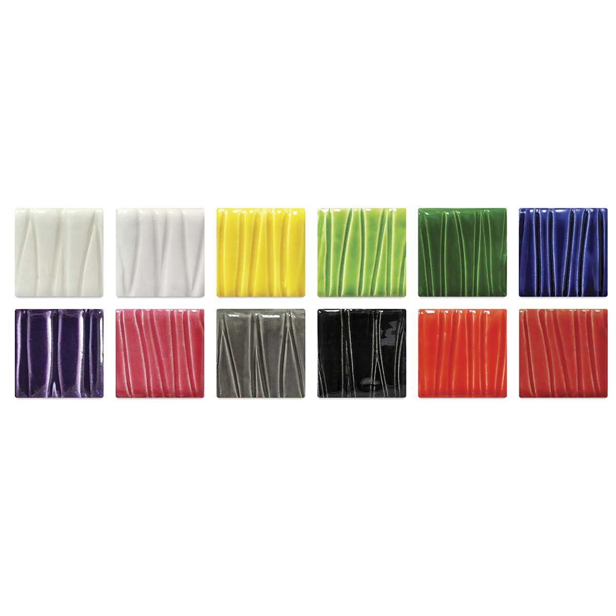 Speedball Earthenware Glazes - Color Swatches of School Pack of 12 shown