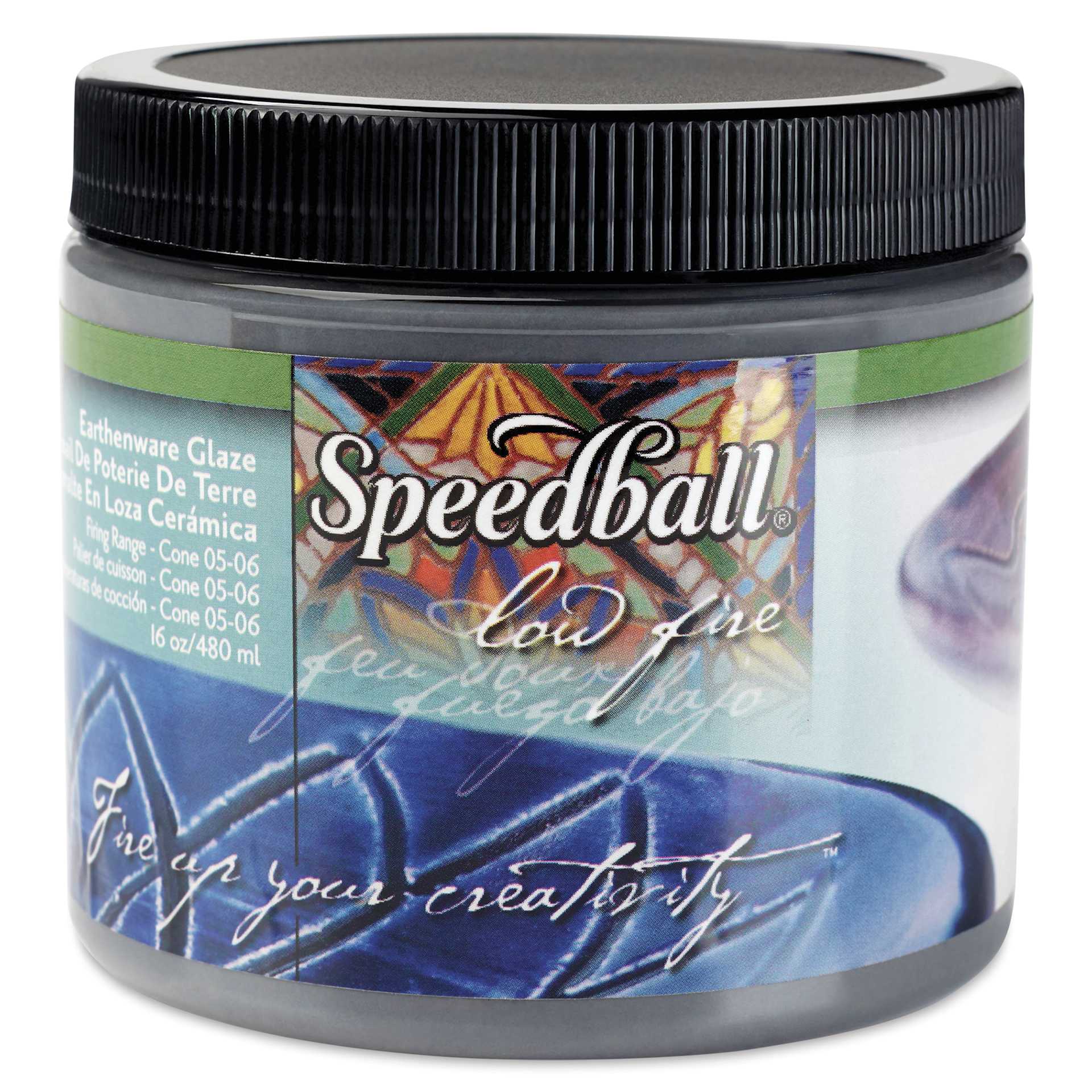 Speedball Earthenware Glaze - 16 oz, Black - front of packaging