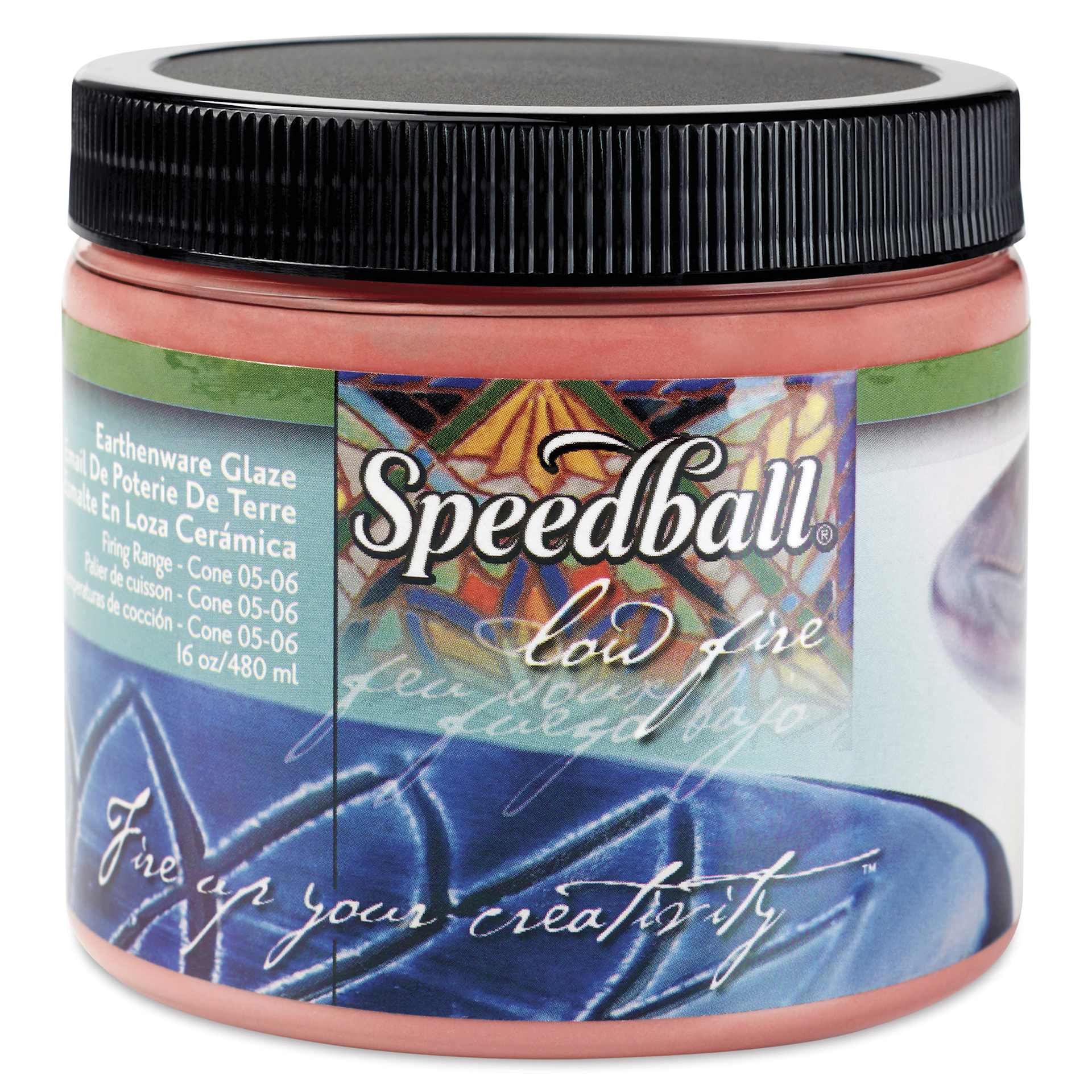 Speedball Earthenware Glaze - 16 oz, Red - front of packaging