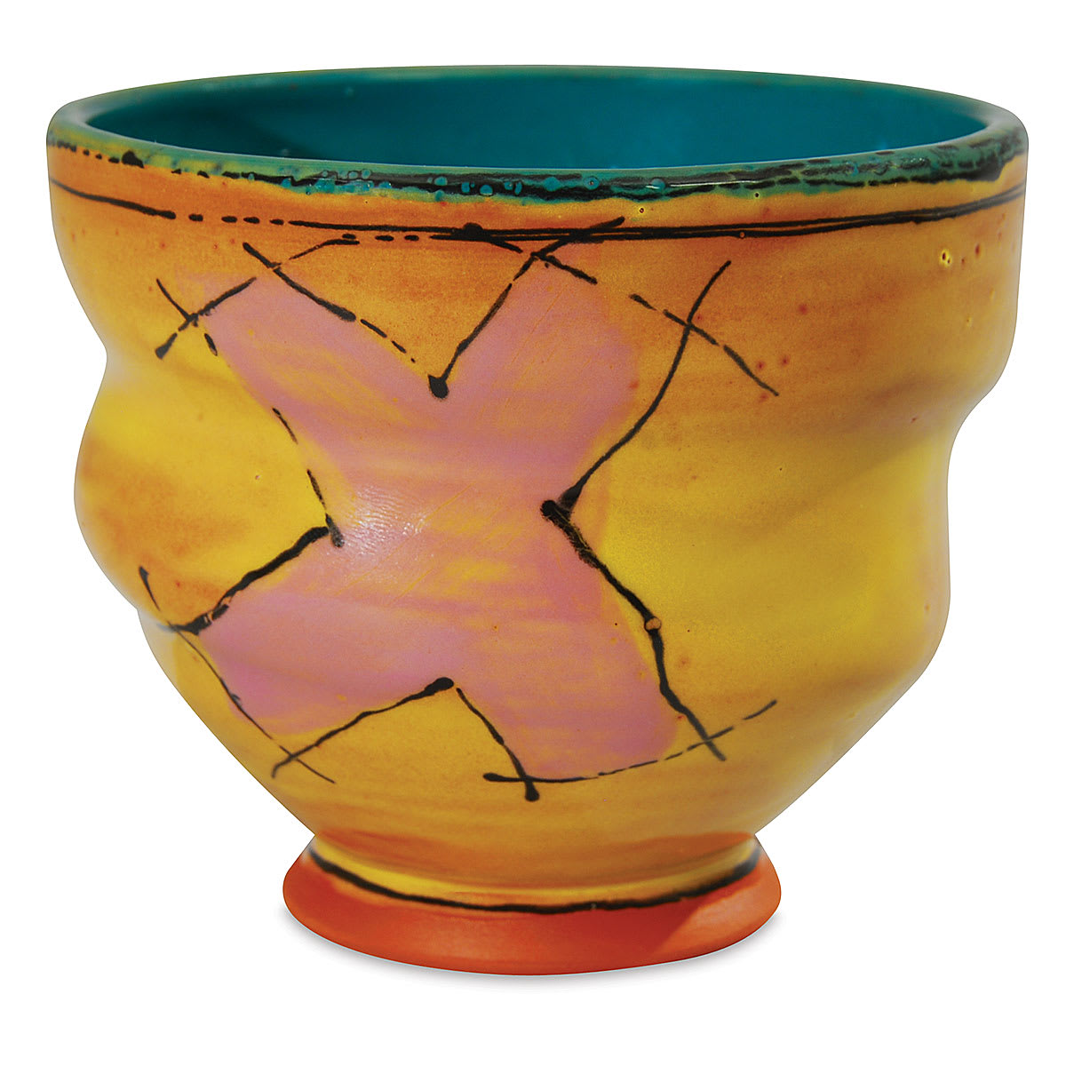 Amaco Teacher's Palette Glaze- Bowl painted with Teacher's Palette Glazes Amaco Teacher's Palette Glaze- Bowl painted with Teacher's Palette Glazes