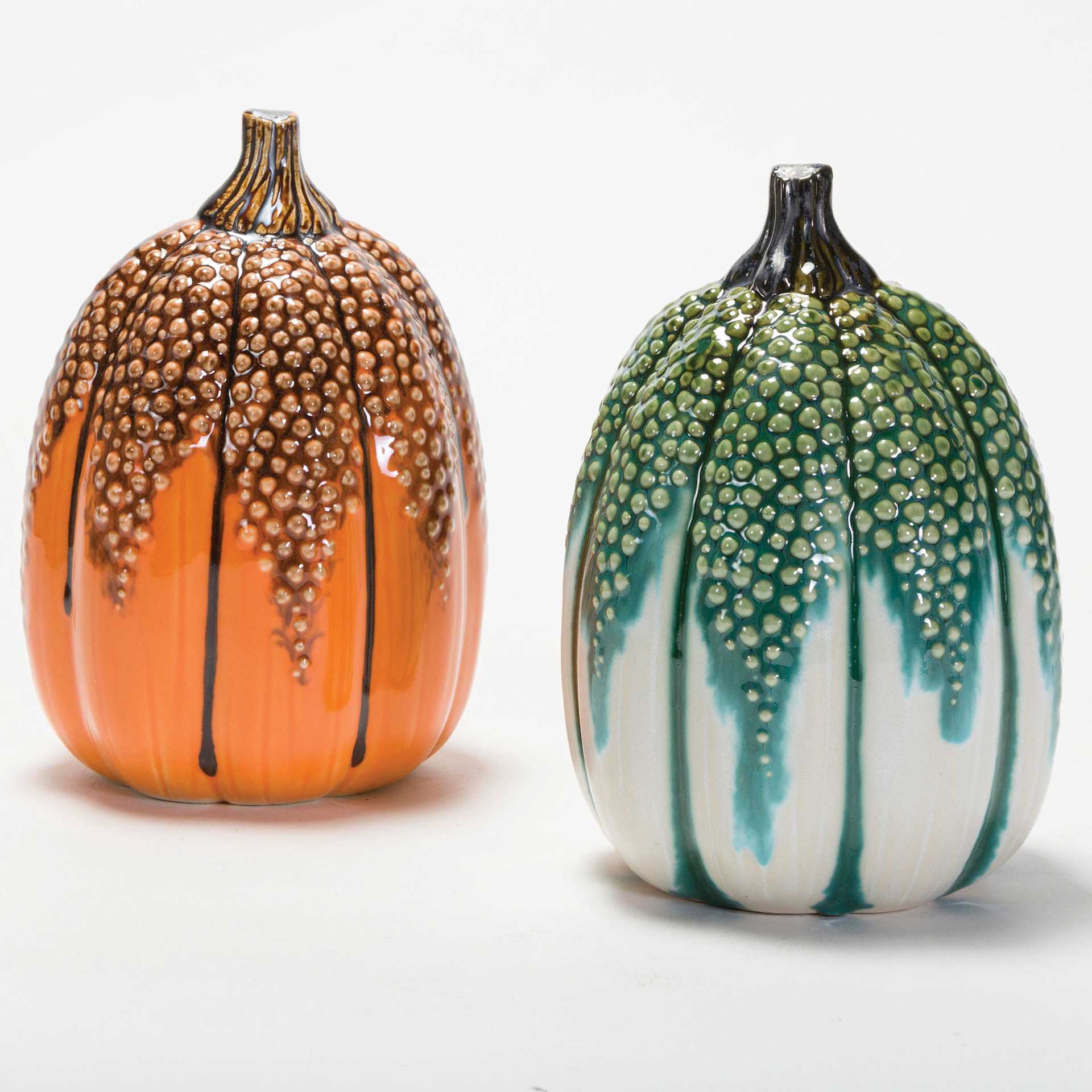 Mayco Washes - finished pumpkin statue examples