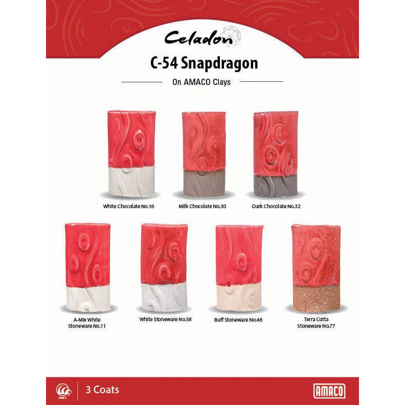 Celadon High Fire Glaze - Snapdragon clay comparison
