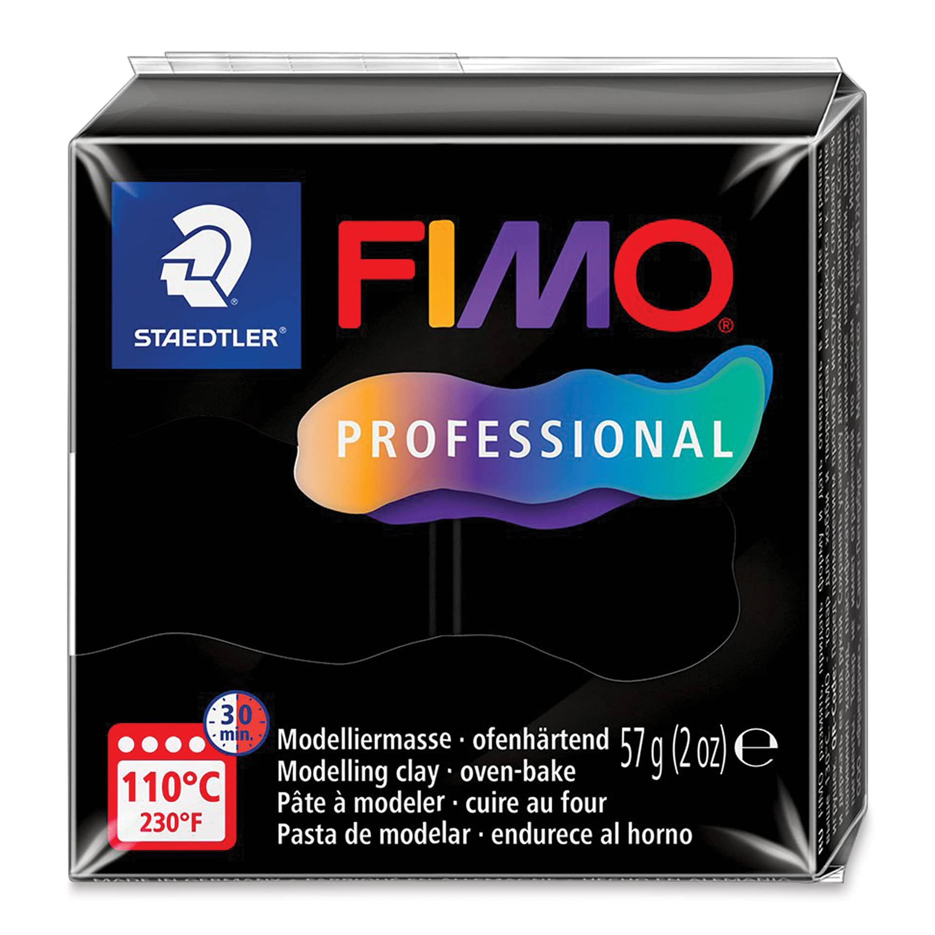 Staedtler Fimo Professional Polymer Clay - Black, 2 oz, packaging