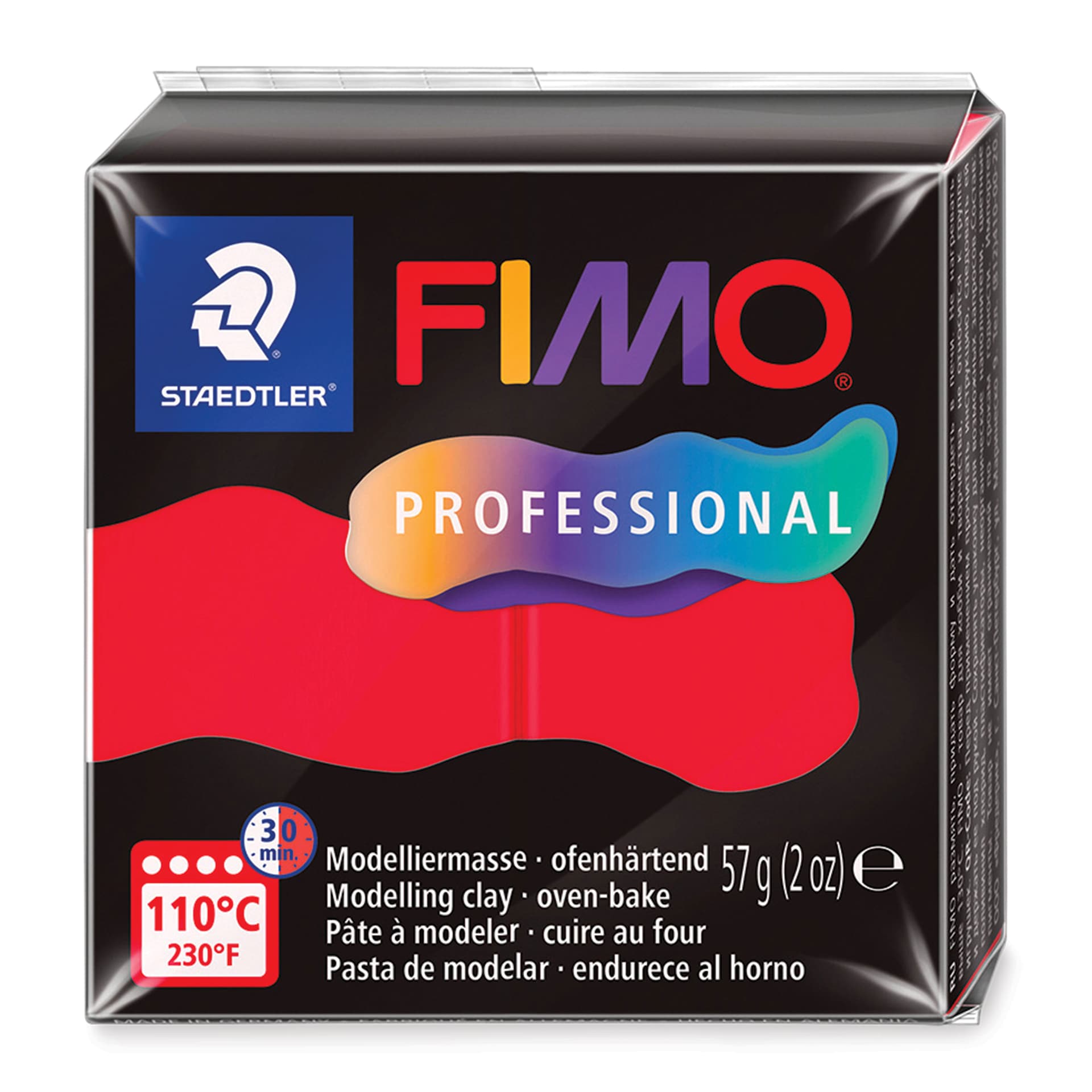Staedtler Fimo Professional Polymer Clay - True Red, 2 oz front of packaging