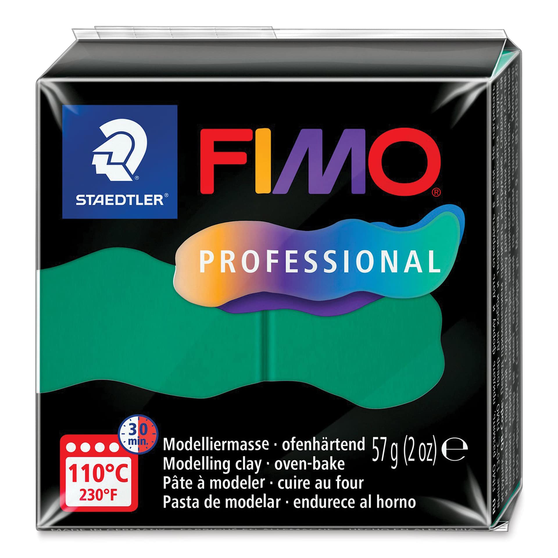 Staedtler Fimo Professional Polymer Clay - True Green, 2 oz front of packaging