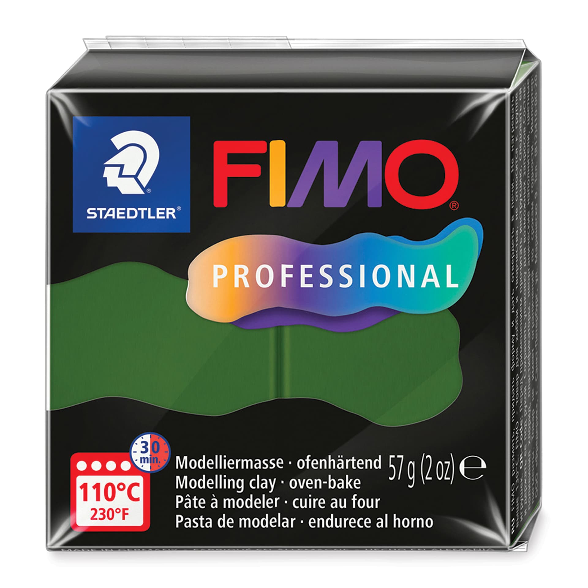Staedtler Fimo Professional Polymer Clay - Leaf Green, 2 oz, packaging