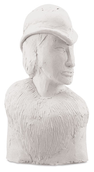Amaco No. 25 White Art Clay - Bust of woman in hat and fur collar. Amaco No. 25 White Art Clay - Bust of woman in hat and fur collar.