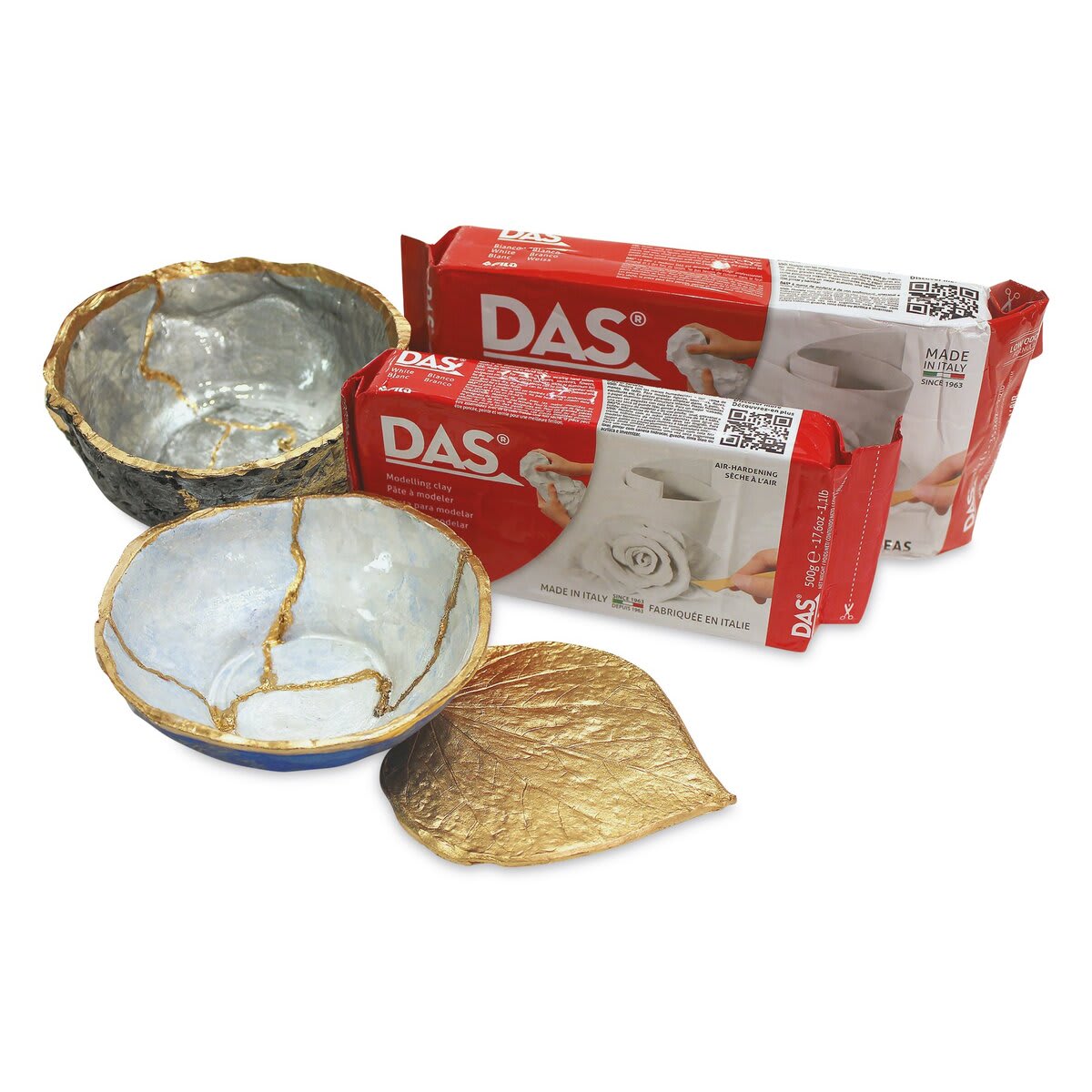 DAS Modeling Clay (packages of clay and bowls made with the clay) DAS Modeling Clay (packages of clay and bowls made with the clay)