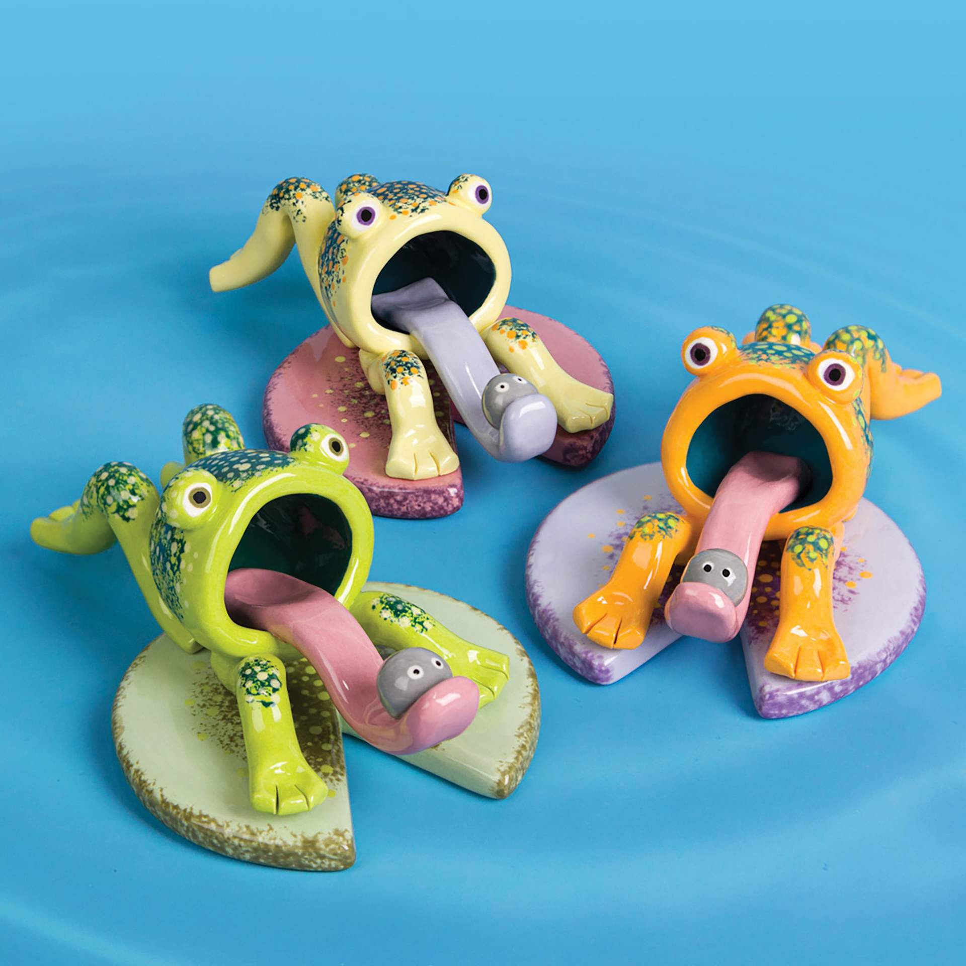 Mayco Fundamentals Underglazes and Sets - finished frog art examples