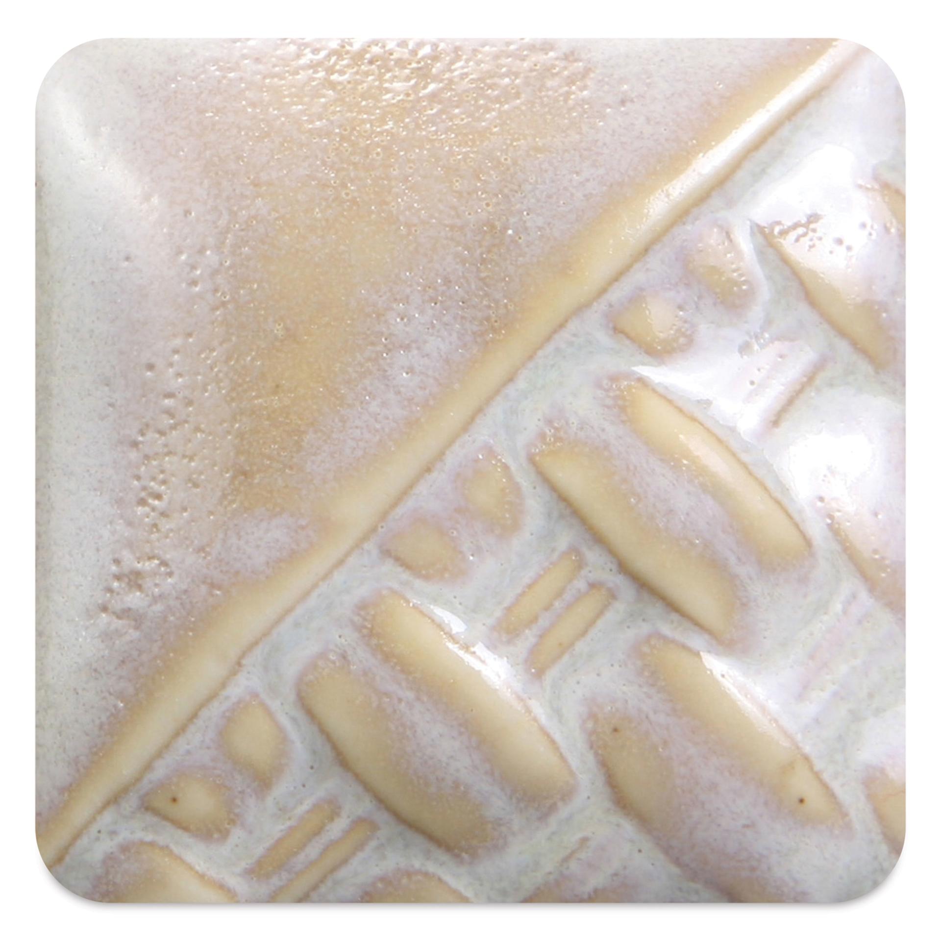 Mayco Stoneware Classic Glaze - Frosted Lemon, fired at cone 10 reduction