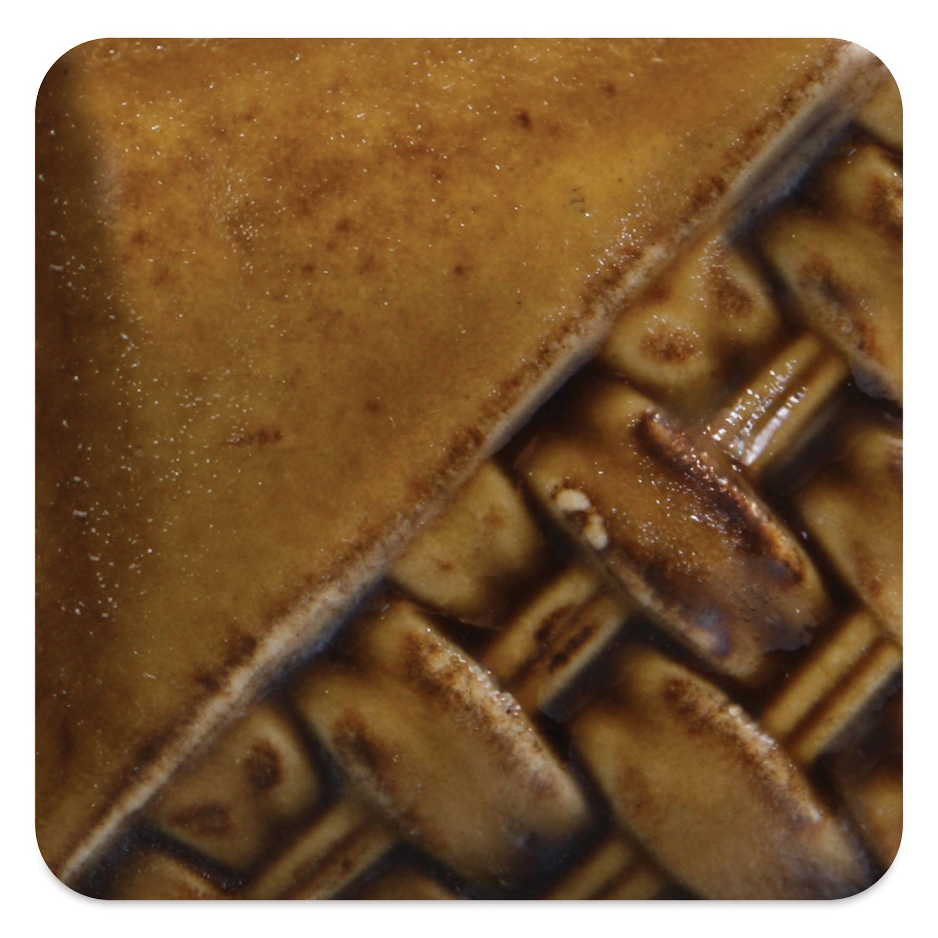 Mayco Stoneware Classic Glaze - Amber Topaz, fired at cone 10 reduction