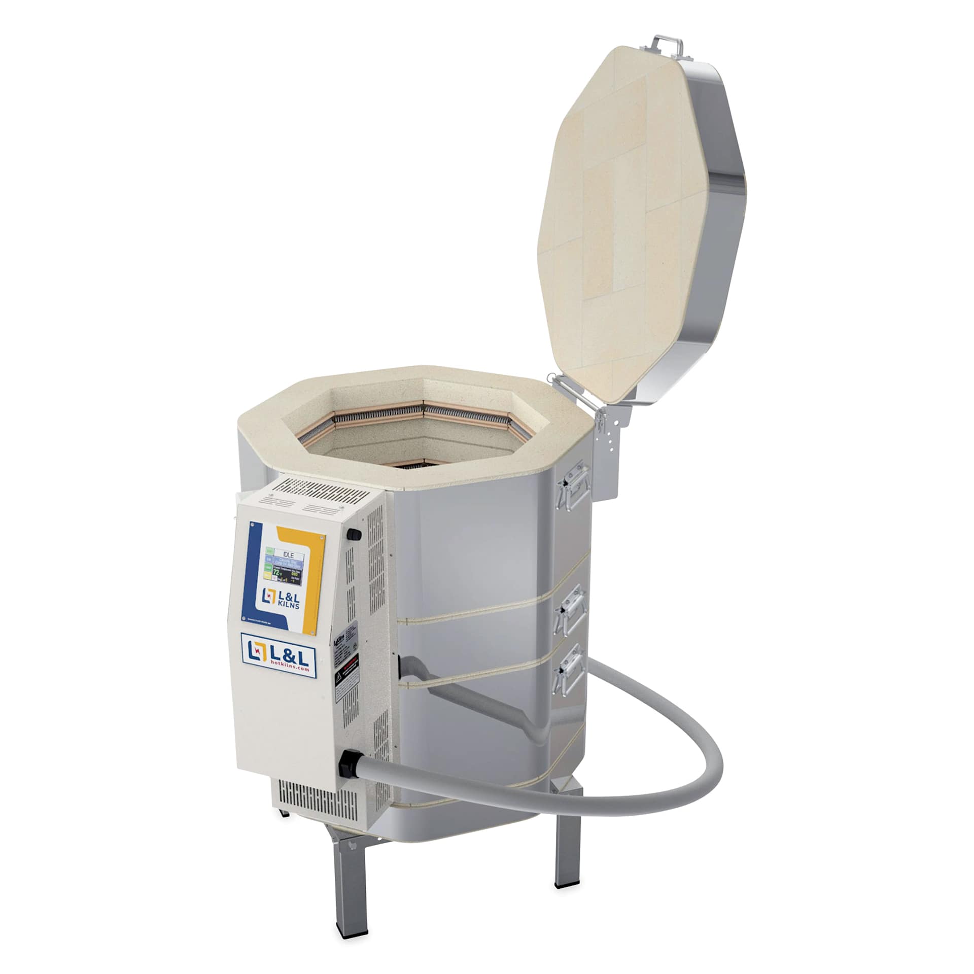 L&L Easy Fire Kiln - E18M-3, W8000, 208V, P3, 38.5 Amp open
