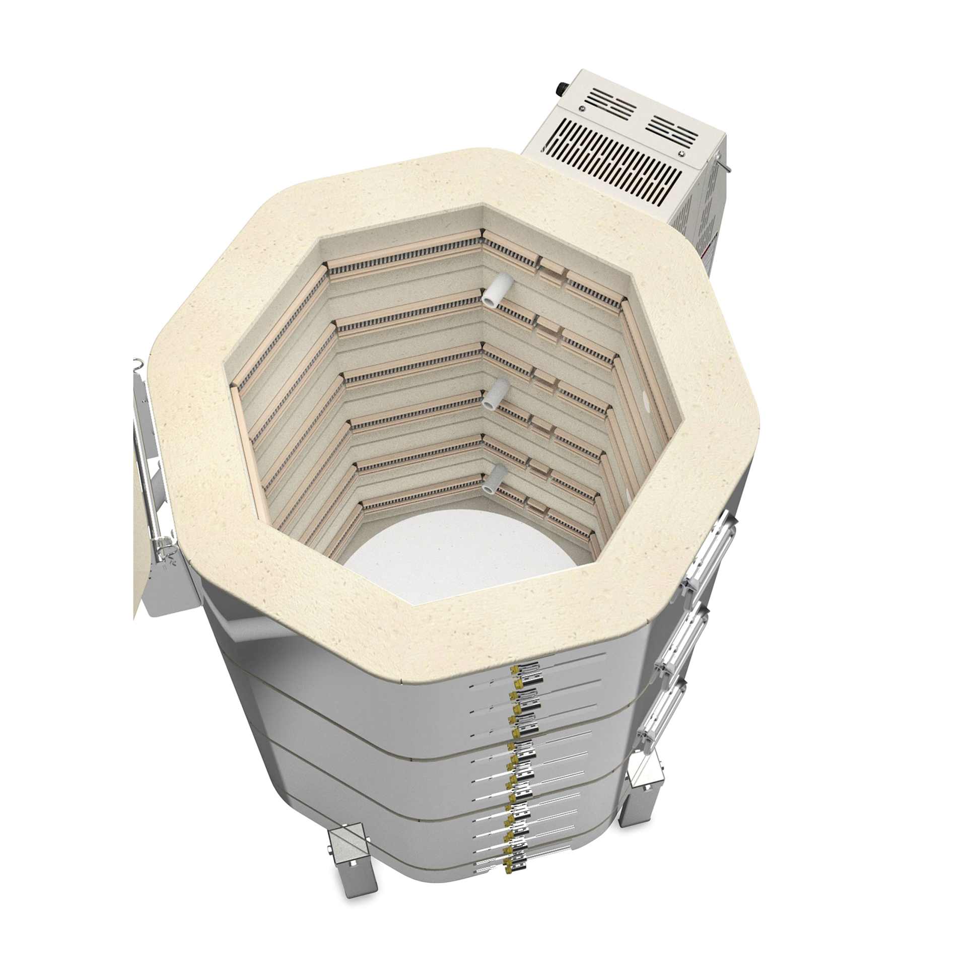 L&L Easy Fire Kiln - E18T-3, W8400, 240V, P3, 20.2 Amp kiln interior