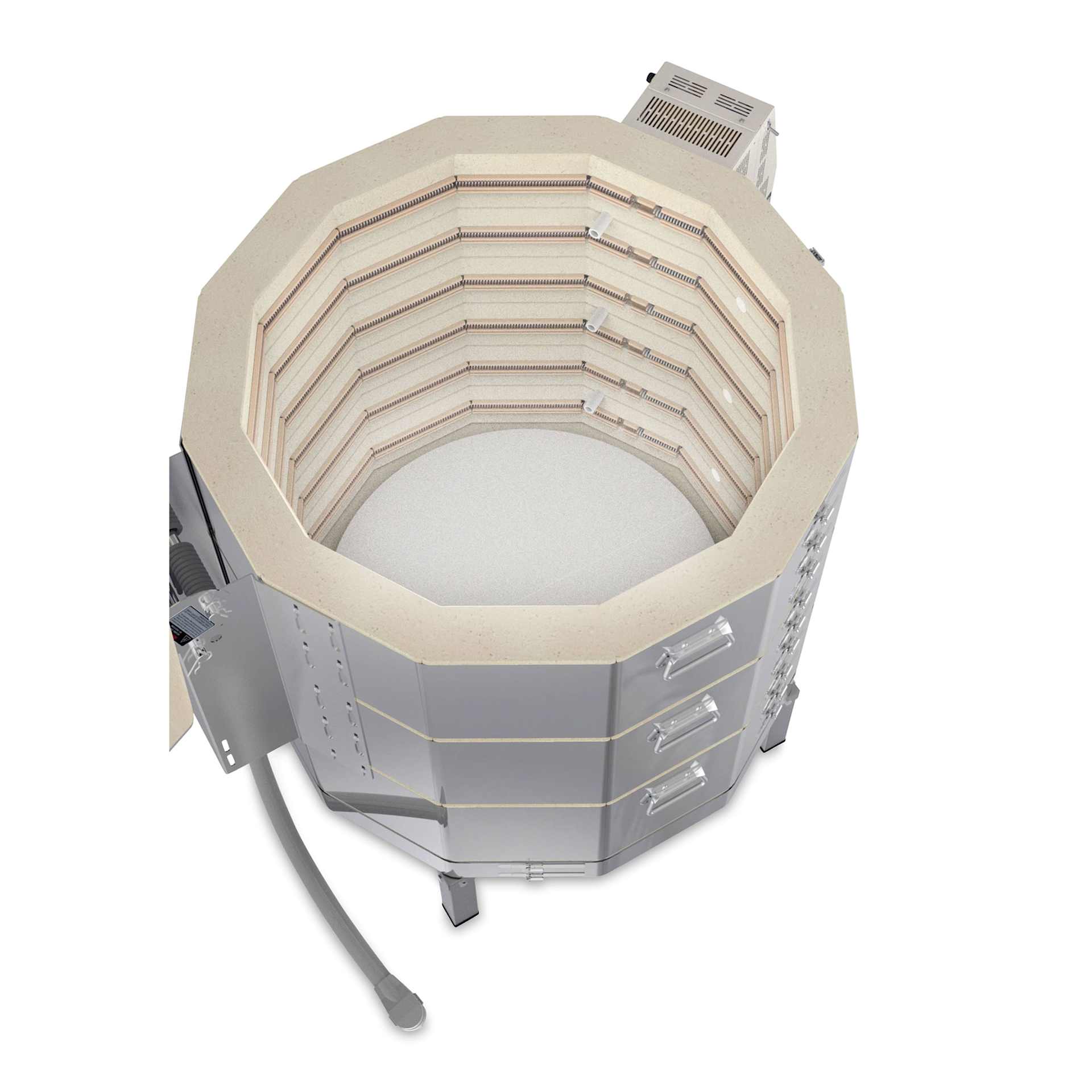 L&L Easy Fire Kiln - E28T-3, W14340, 208V, P3, 39.8 Amp - open, top view