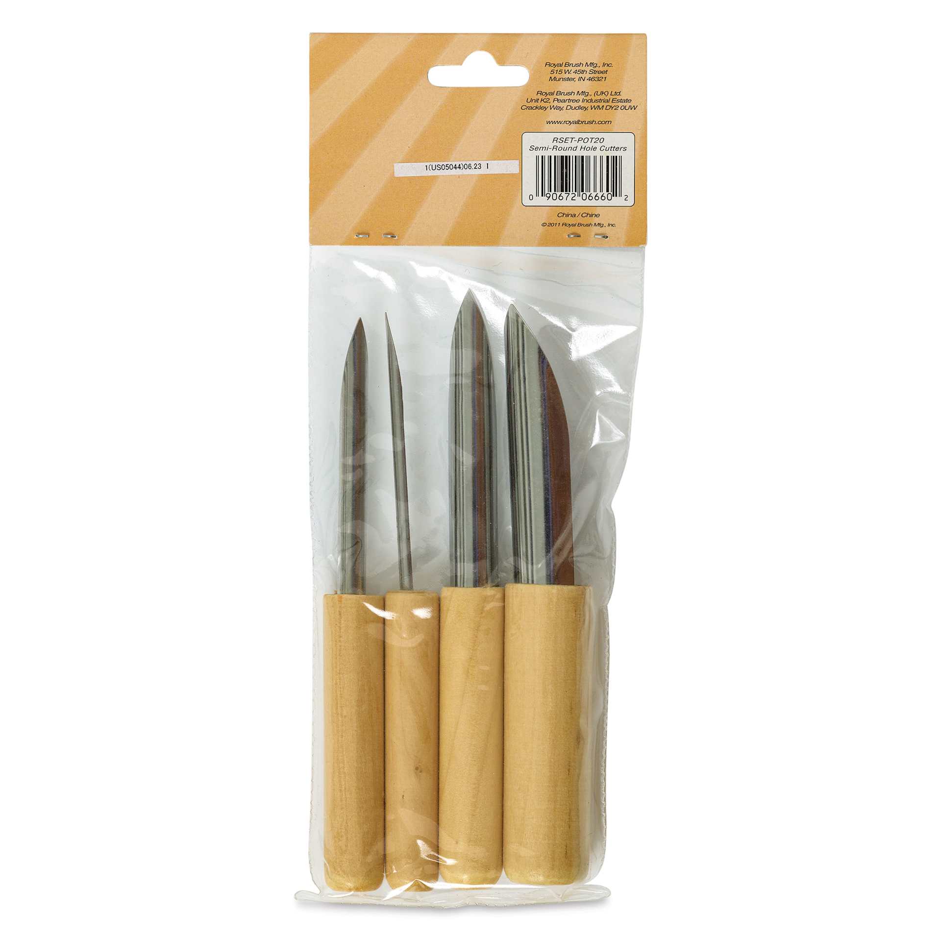 Potter's Select Semi-Round Hole Cutters - Set of 4 - back of packaging