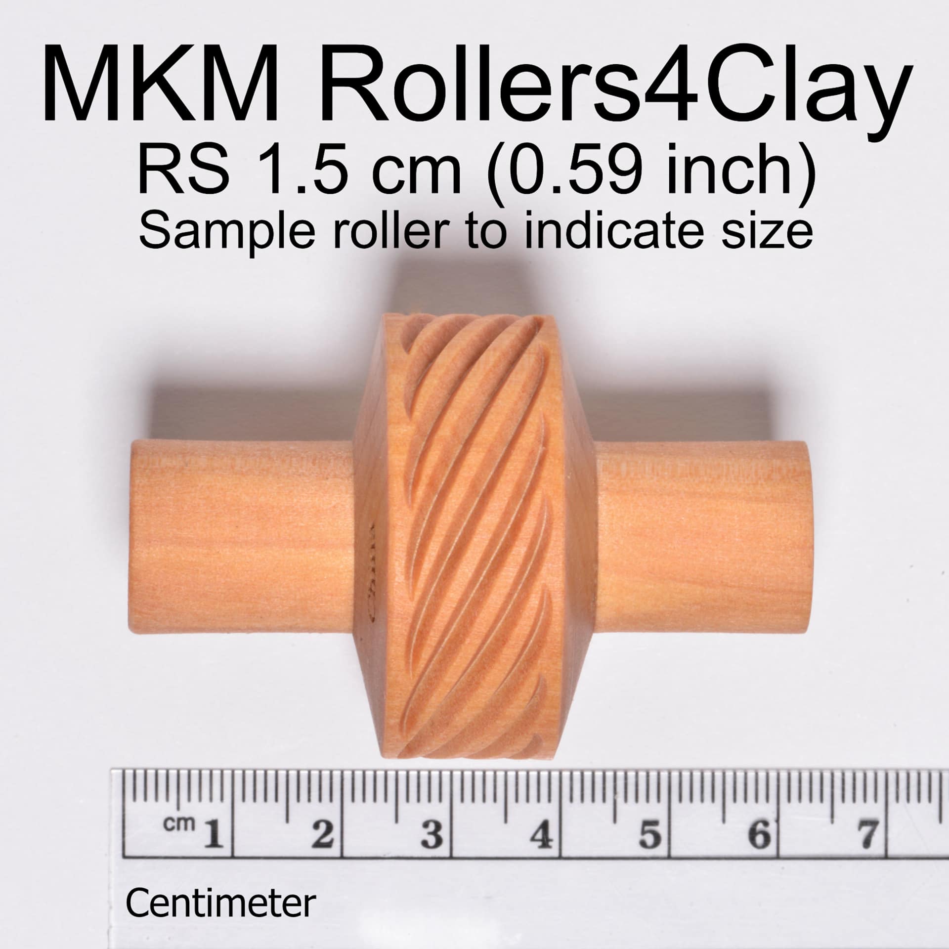 MKM Pottery Tools Small Handle Roller - Braid dimensions