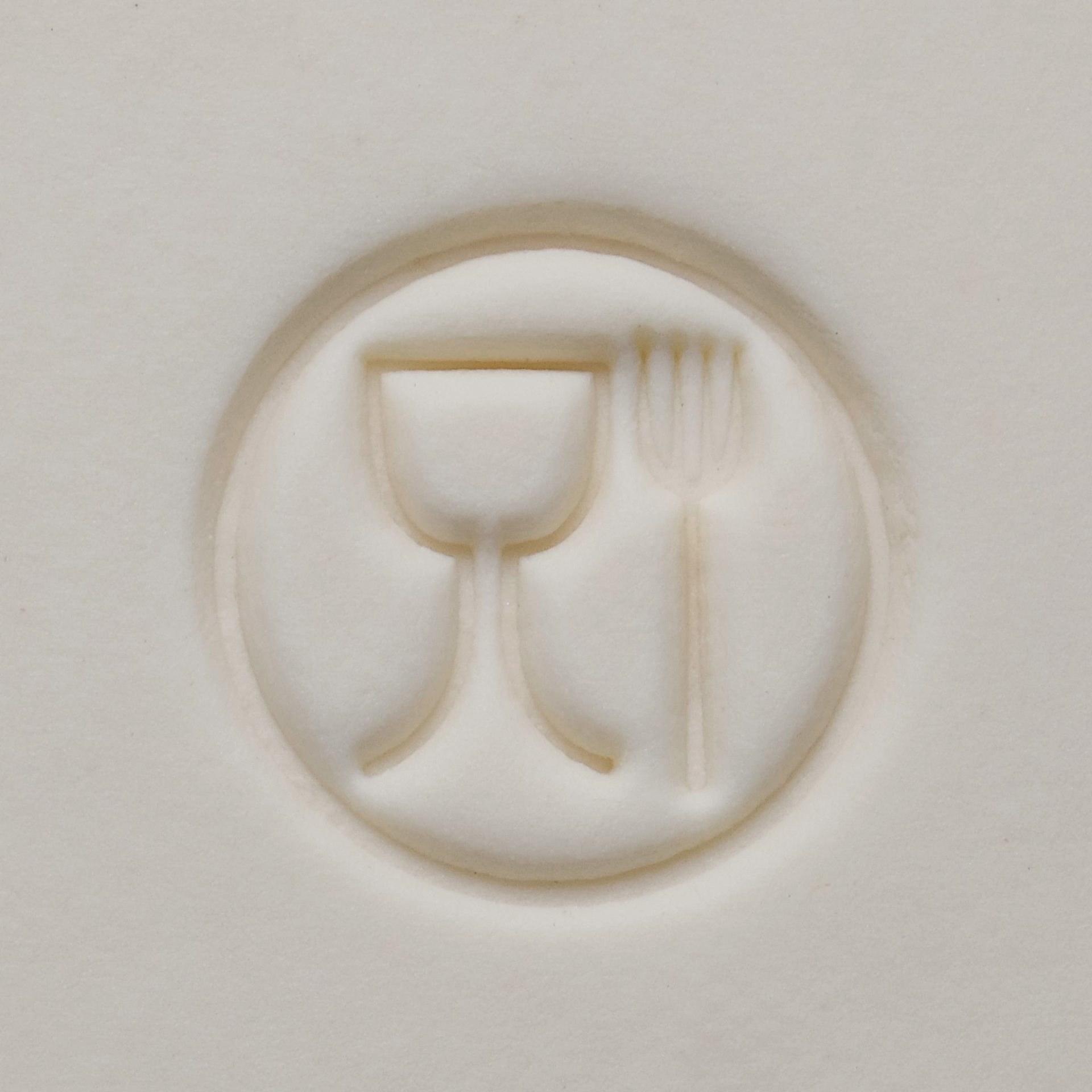 MKM Pottery Tools Medium Round Stamp - SCM-265, Food-Safe applied to clay