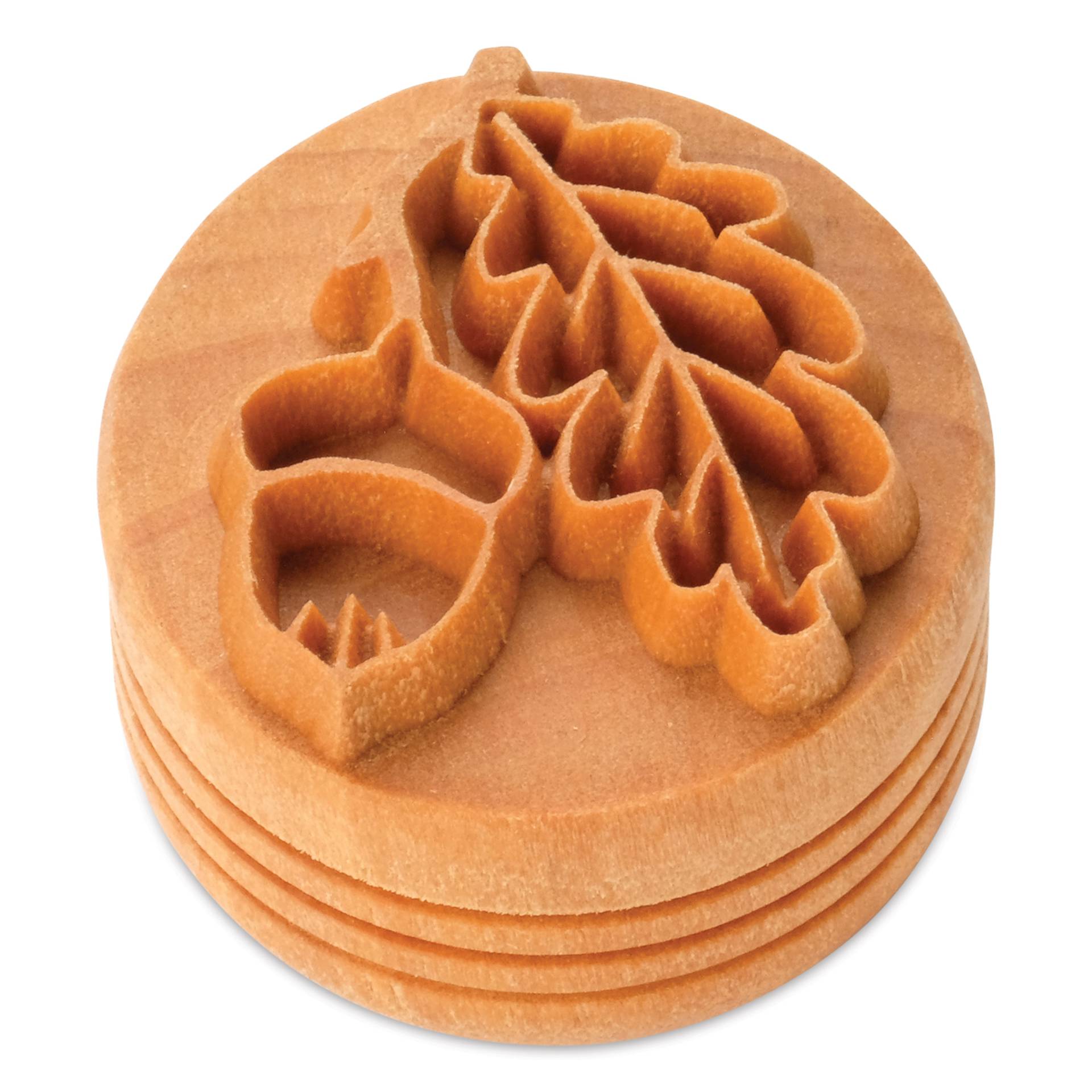 MKM Pottery Tools Large Round Stamp - SCL-167, Oak Leaf with Acorn