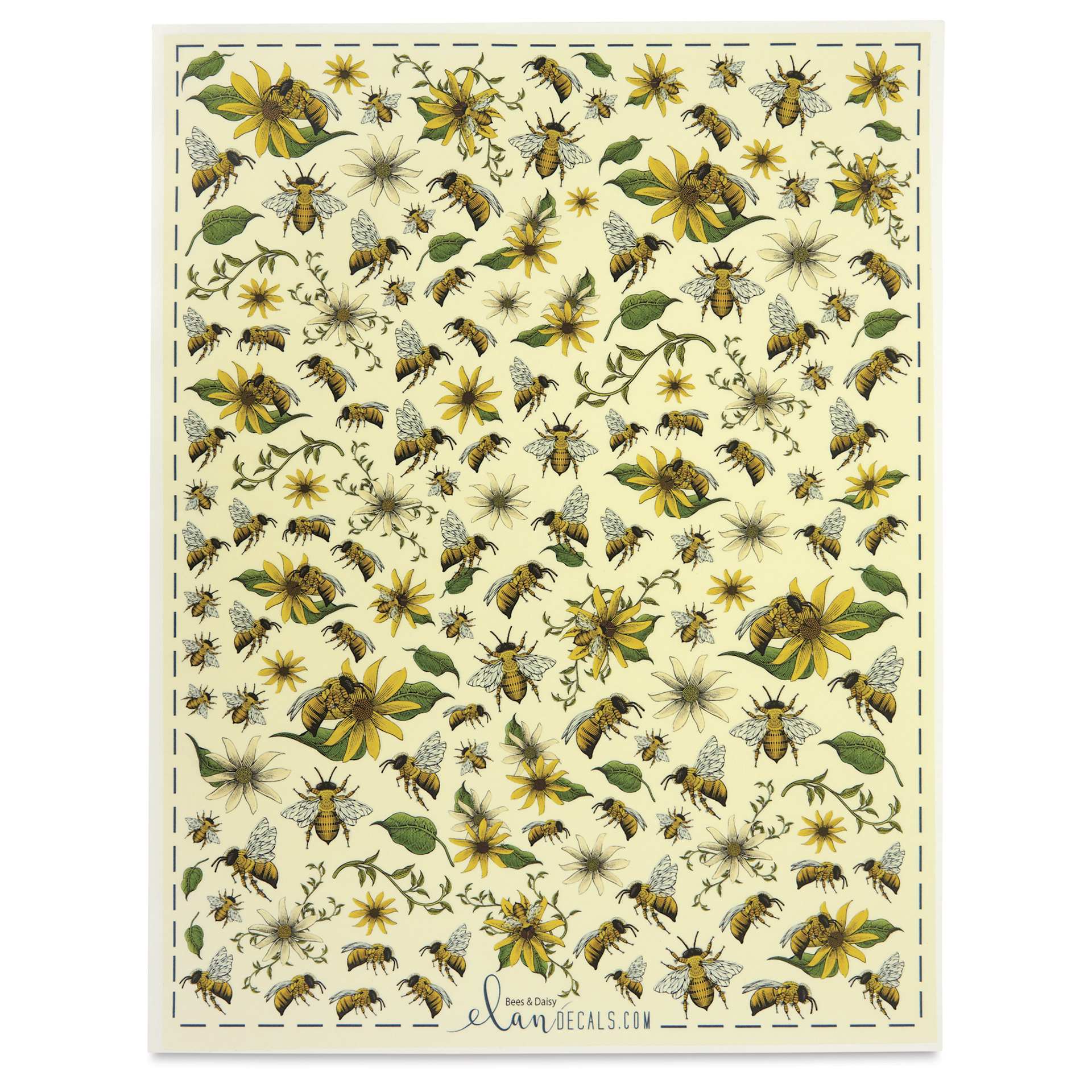 Elan Transfers Overglaze Decal Sheet - Bees and Daisies
