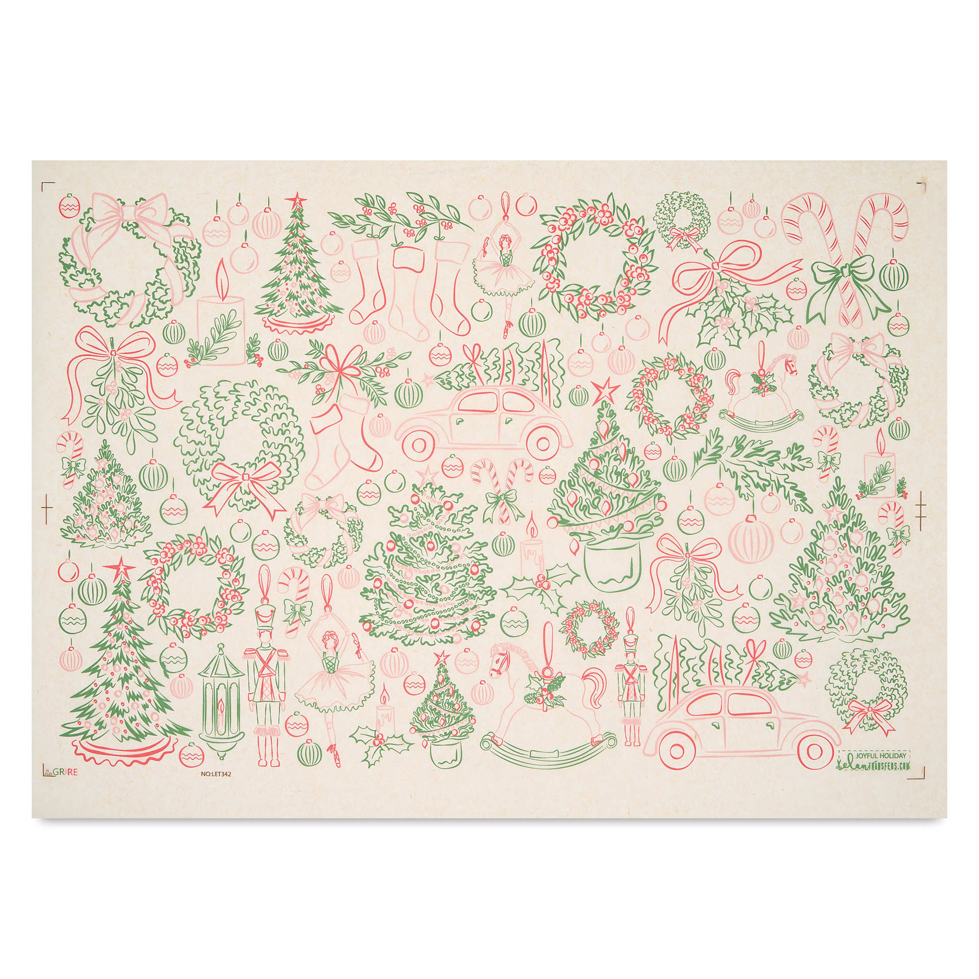 Elan Transfers Underglaze Transfer Sheet - Joyful Holiday, Assorted Colors