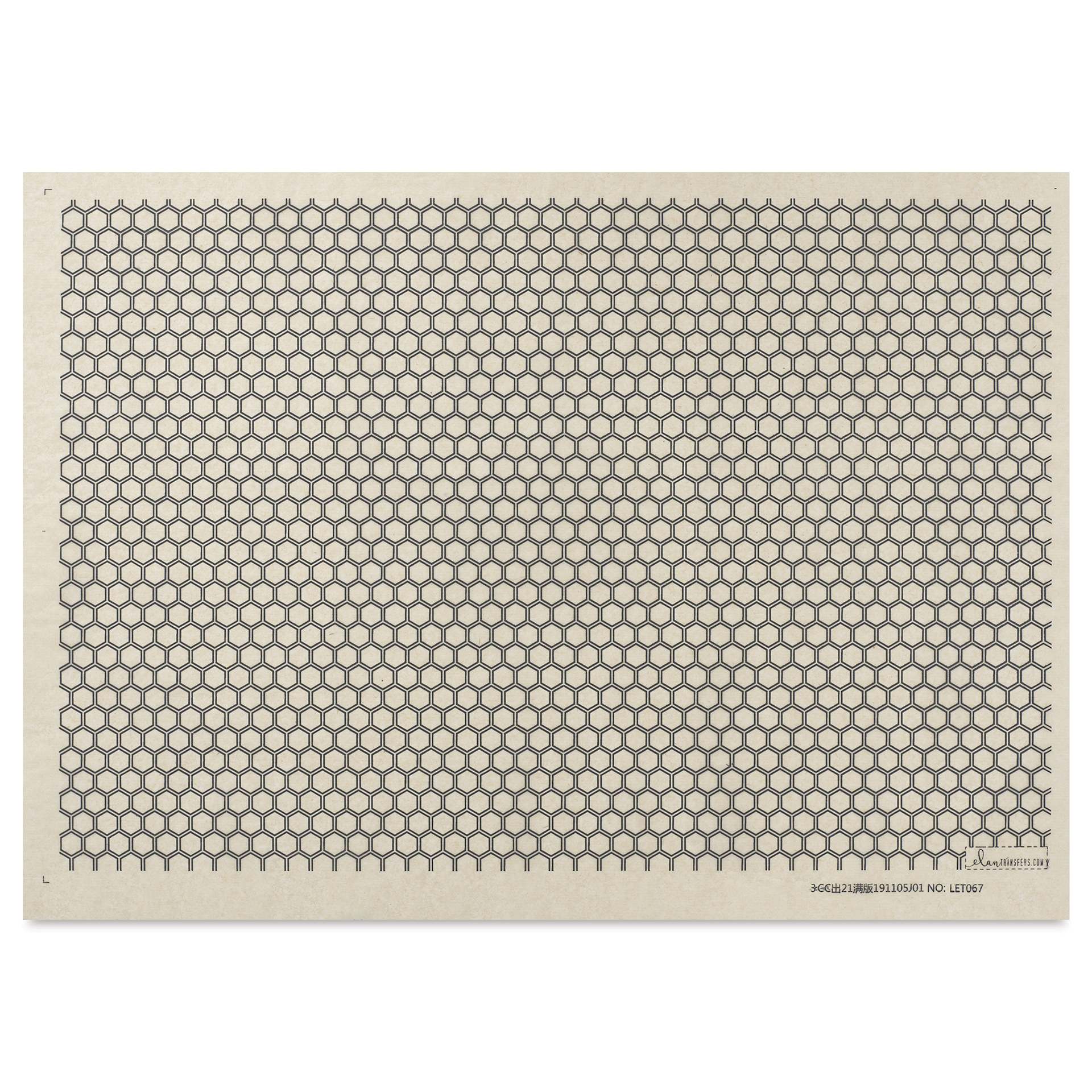 Elan Transfers Underglaze Transfer Sheet - Honeycomb, Black