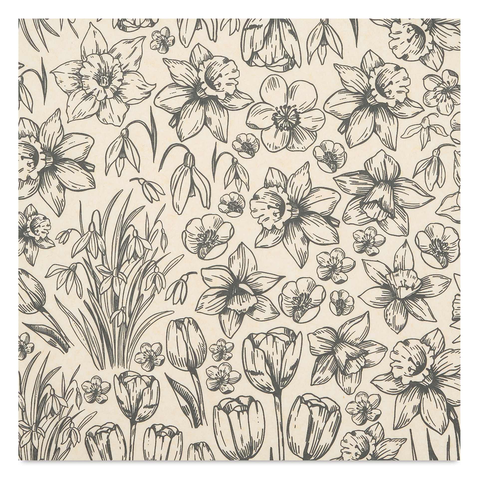 Elan Transfers Underglaze Transfer Sheet - Spring Has Sprung, Black close up