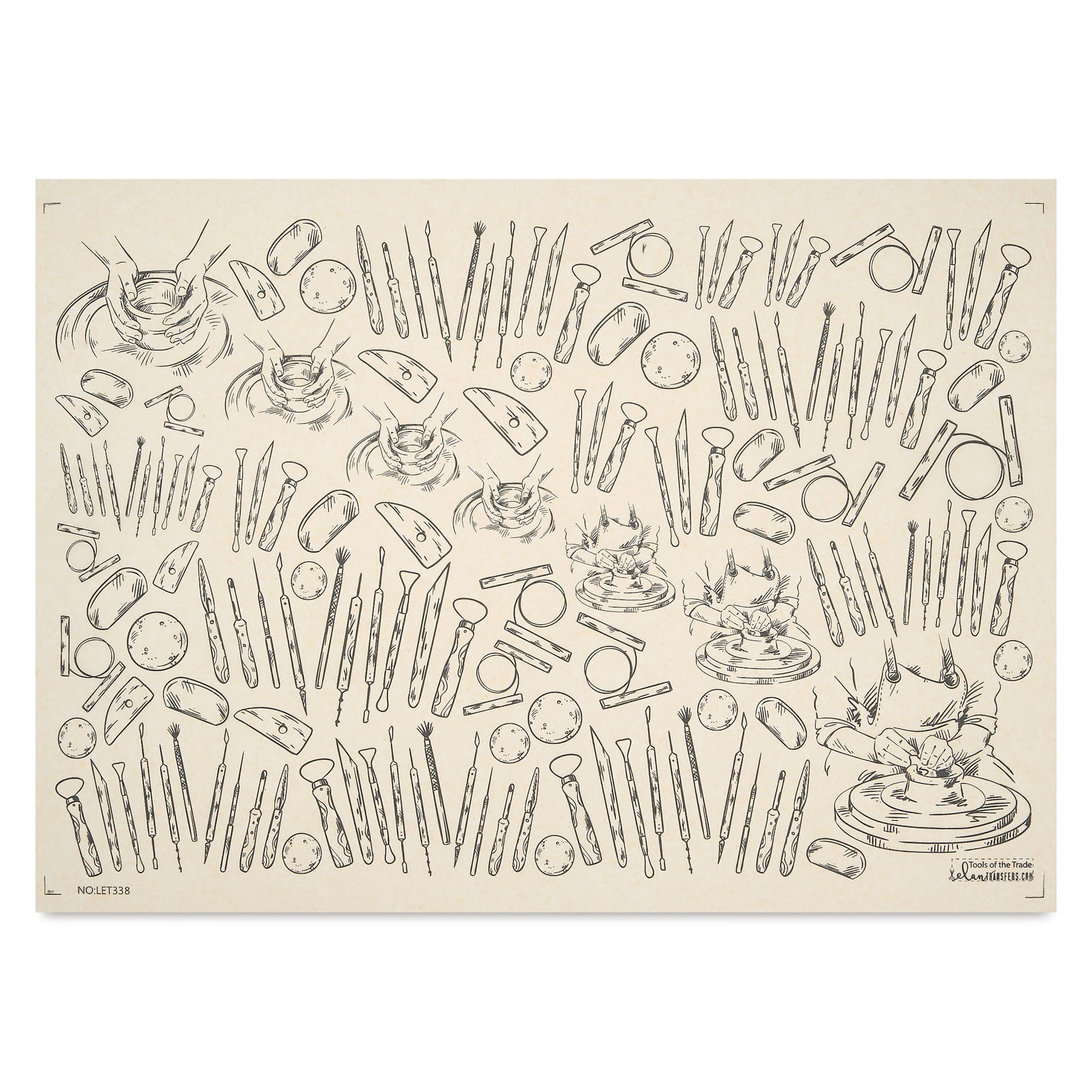 Elan Transfers Underglaze Transfer Sheet - Tools of The Trade, Black