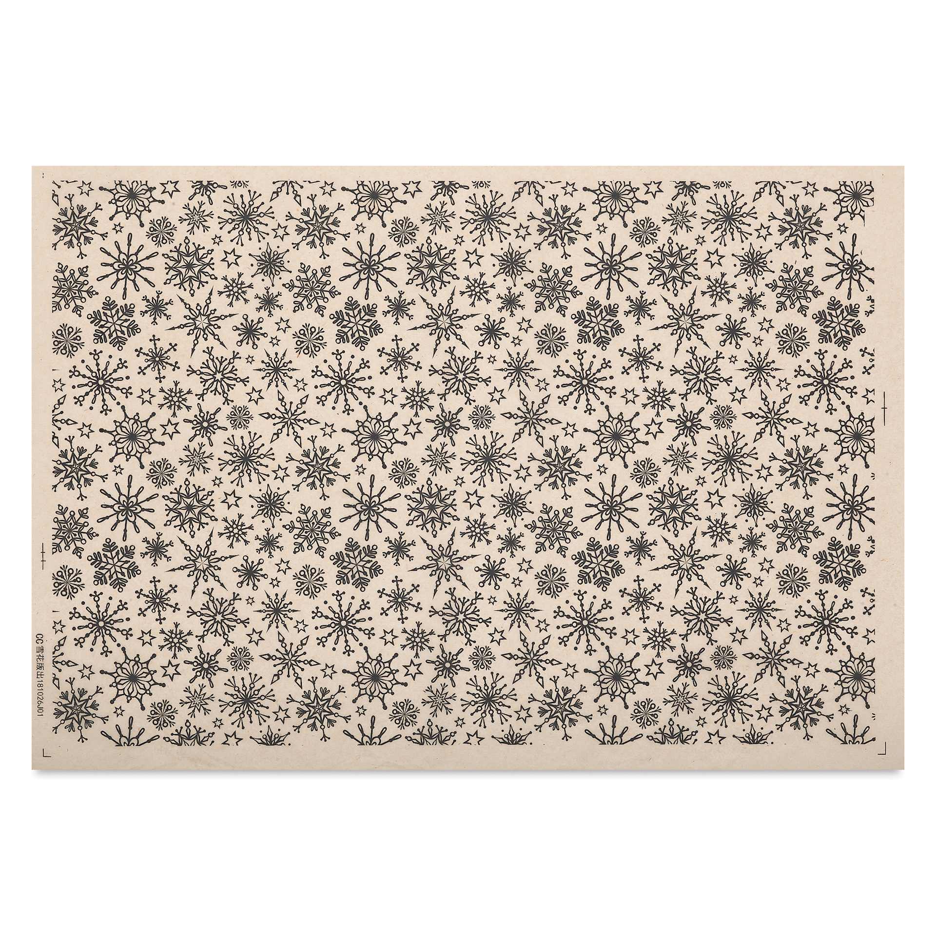 Elan Transfers Underglaze Transfer Sheet - Snowflakes, Black