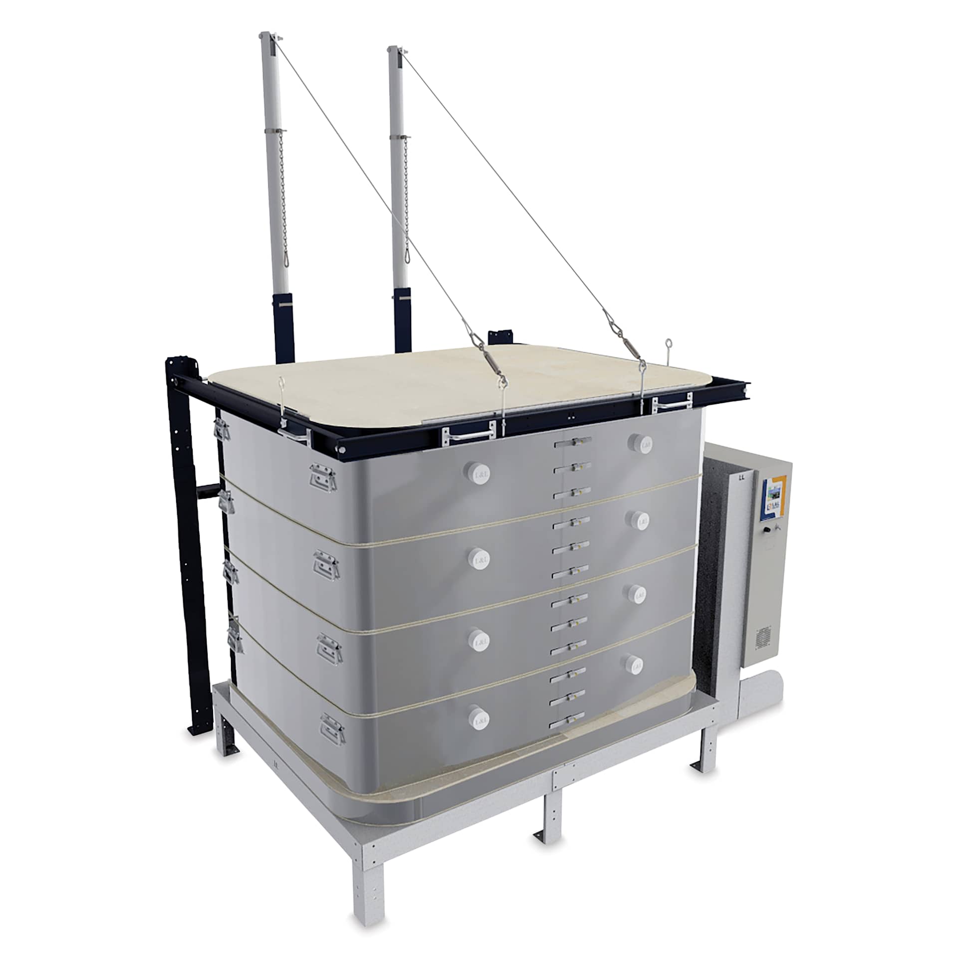 L&L Davinci Rectangular Kiln - T3436-D, Cone 10, 240V-1P, 138.5A, 36" H x 43-1/2" W x 30-1/2" D - with lid closed