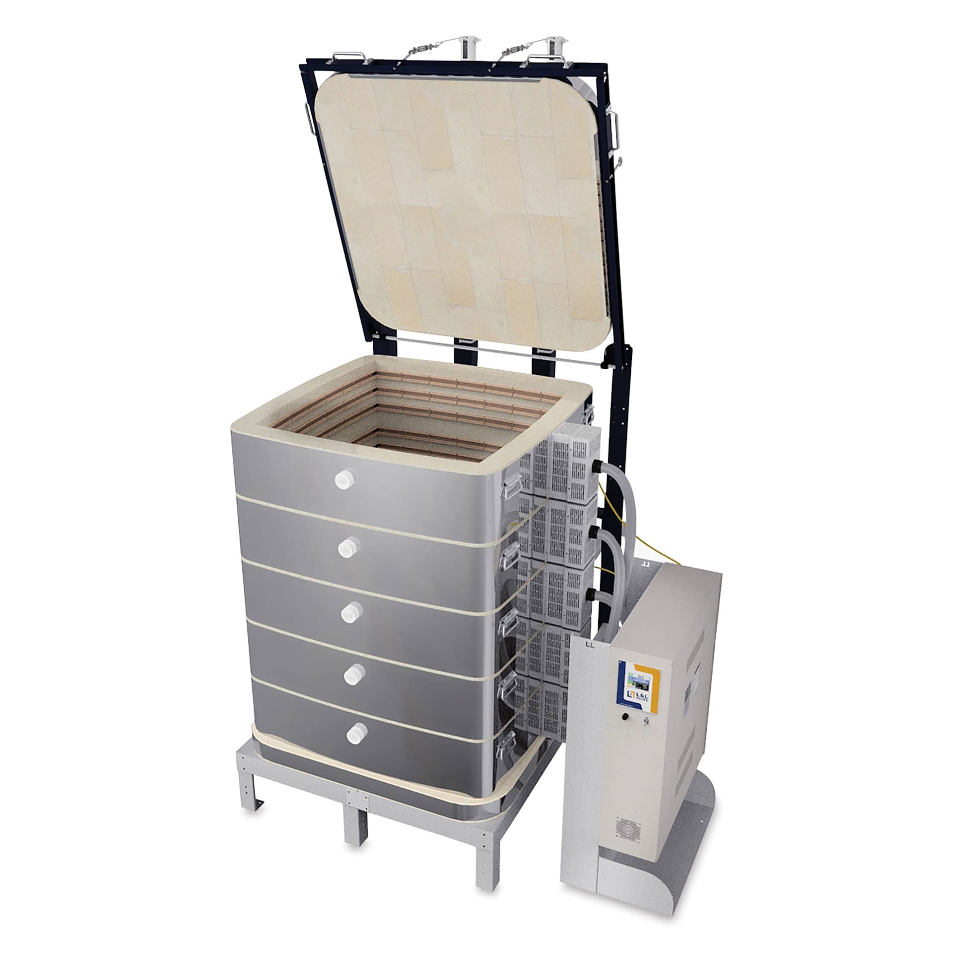 L&L Davinci Square Kiln - X3245-D, Cone 10, 240V-3P, 86.8A, 45" H x 30-1/2" W x 30-1/2" D