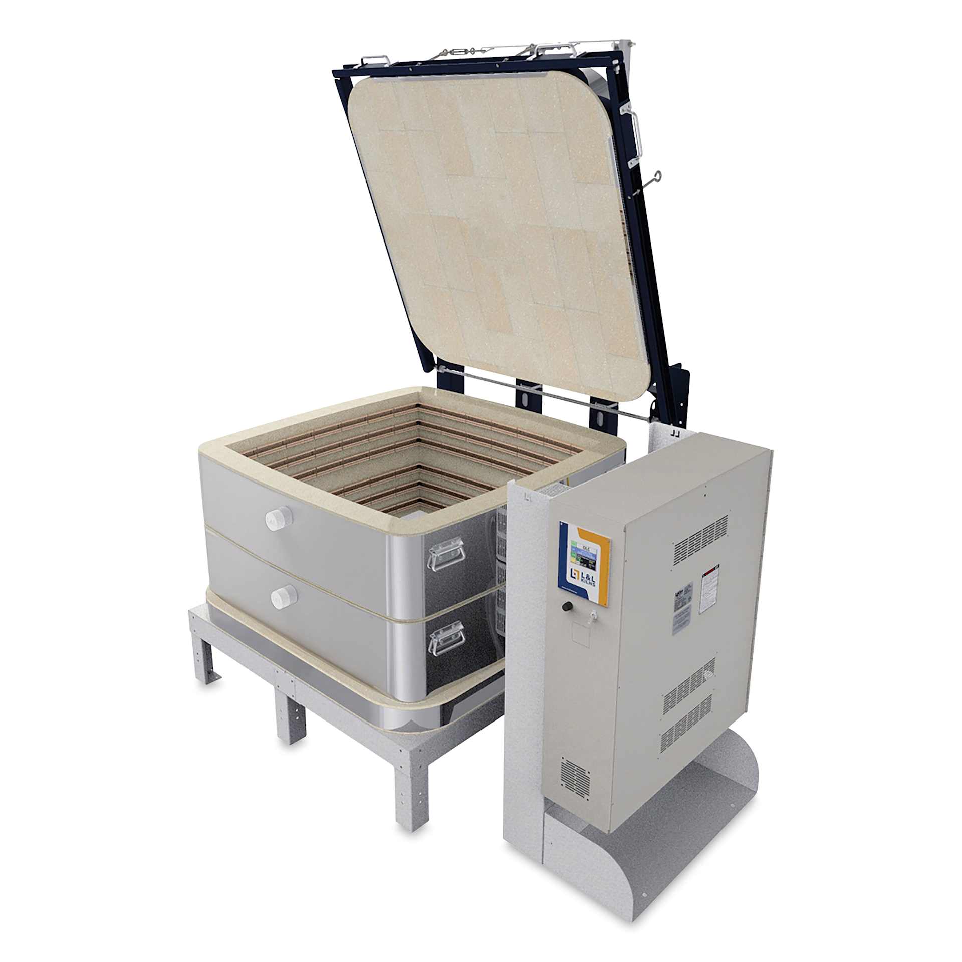 L&L Davinci Square Kiln - XB3218-D, Cone 10, 240V-3P, 51.2A, 18" H x 30-1/2" W x 30-1/2" D