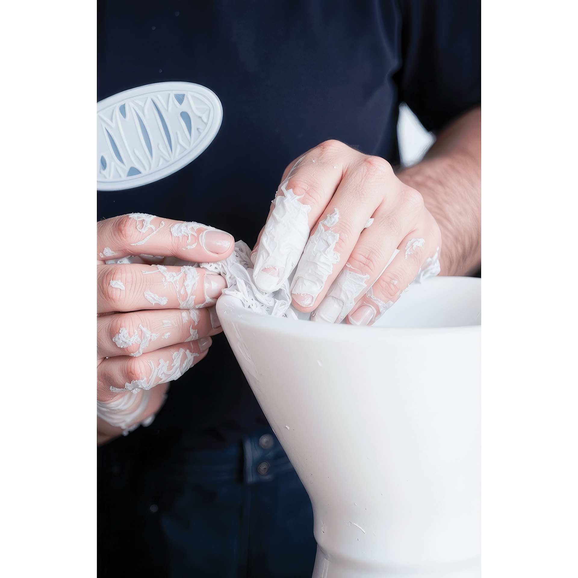 Mudtools Mudsponge - White Finishing smoothing clay vessel