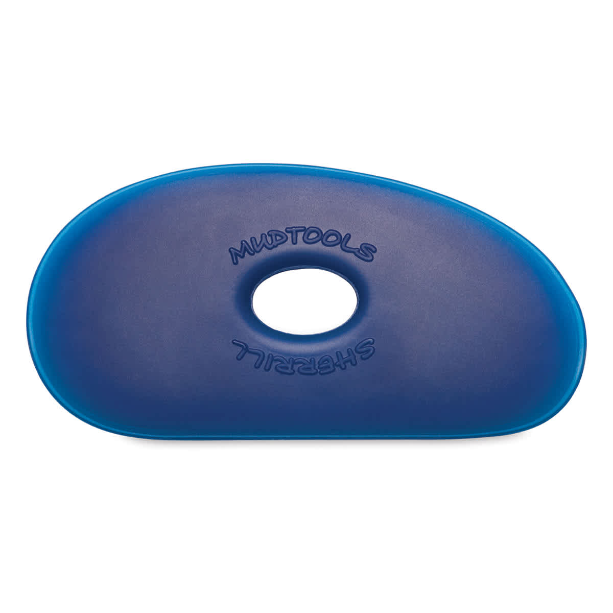 Mudtools Polymer Ribs - Side view of Blue Firm Texture rib in Shape 1