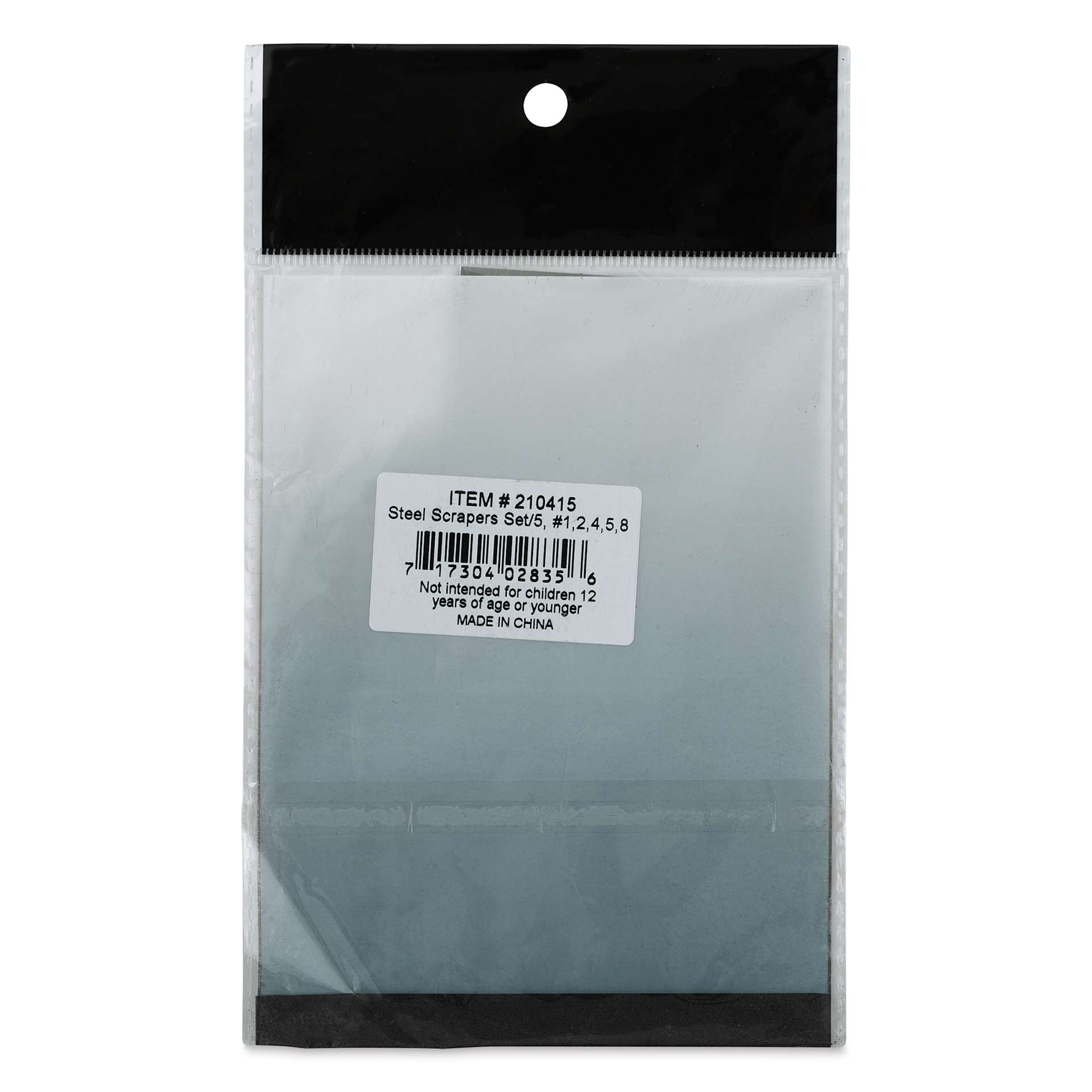 Richeson Stainless Steel Scrapers - Set of 5 (Back of package)