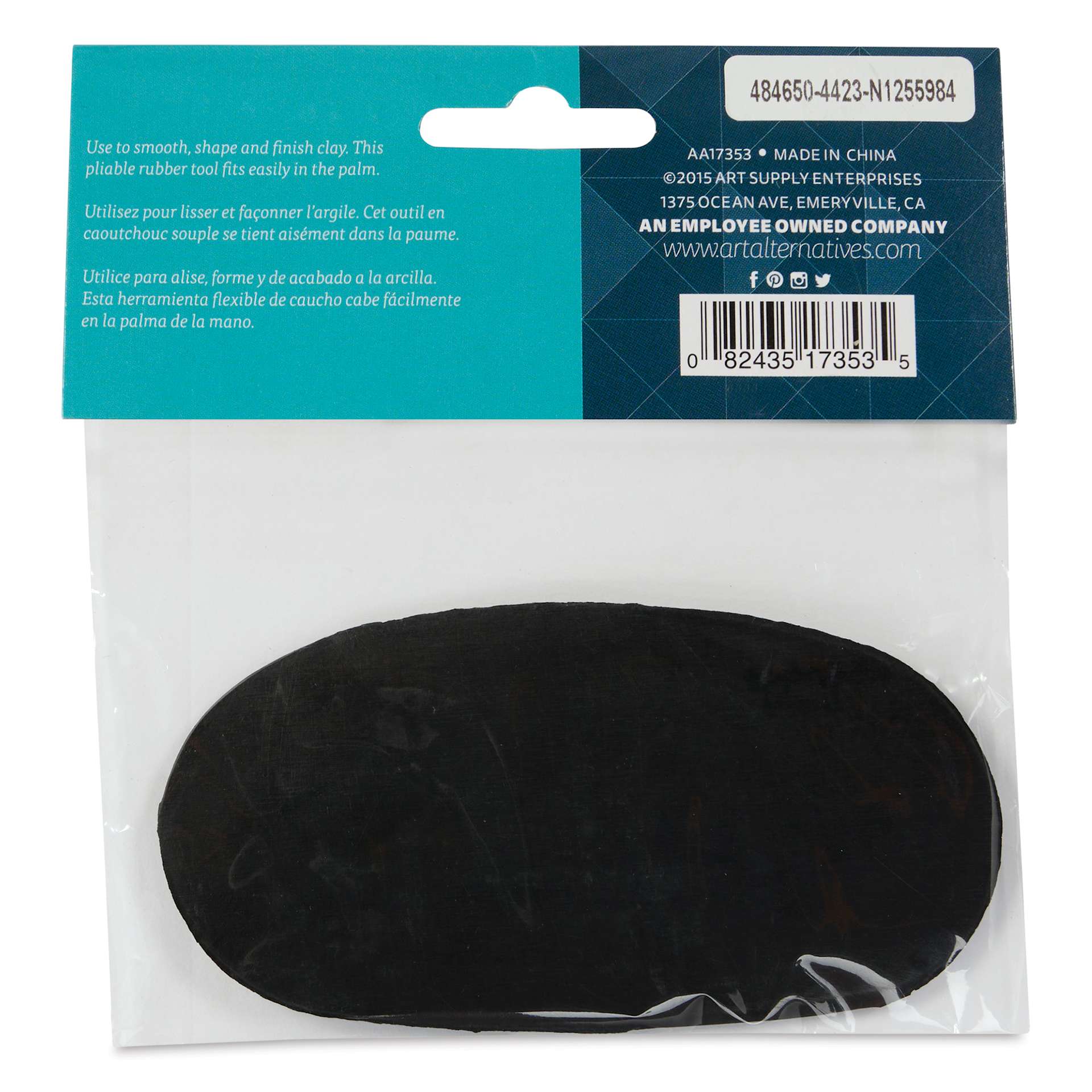 Art Alternatives Potter’s Rubber Finishing Rib - Hard, Large - back of packaging