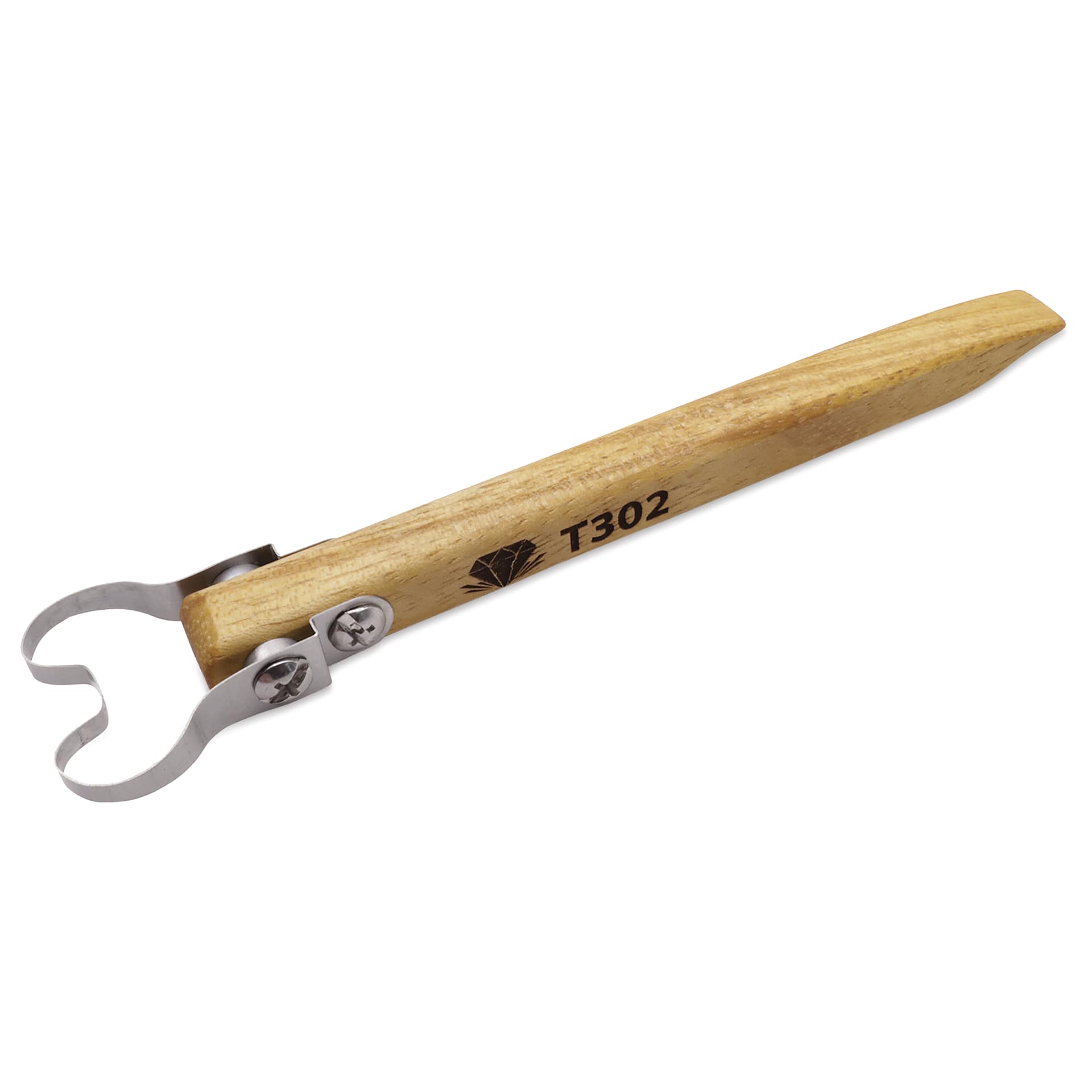 DiamondCore Pottery Trimming Tool - T302, Square Feature w/ Small Paddle Handle
