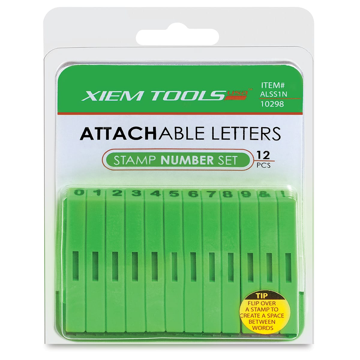 Xiem Studio Attachable Stamps - Front of package of Numbers shown