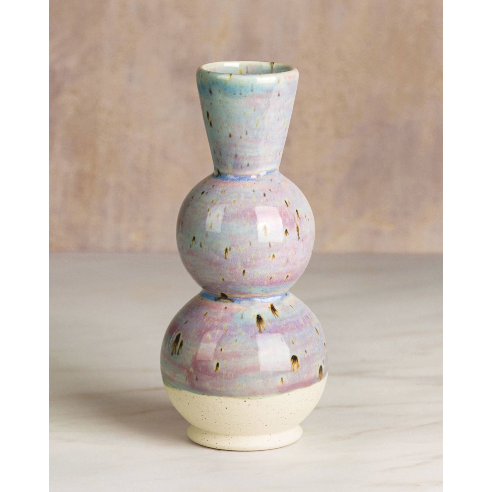 Mayco Stoneware Bisque Bud Vase - Curvy - finished example