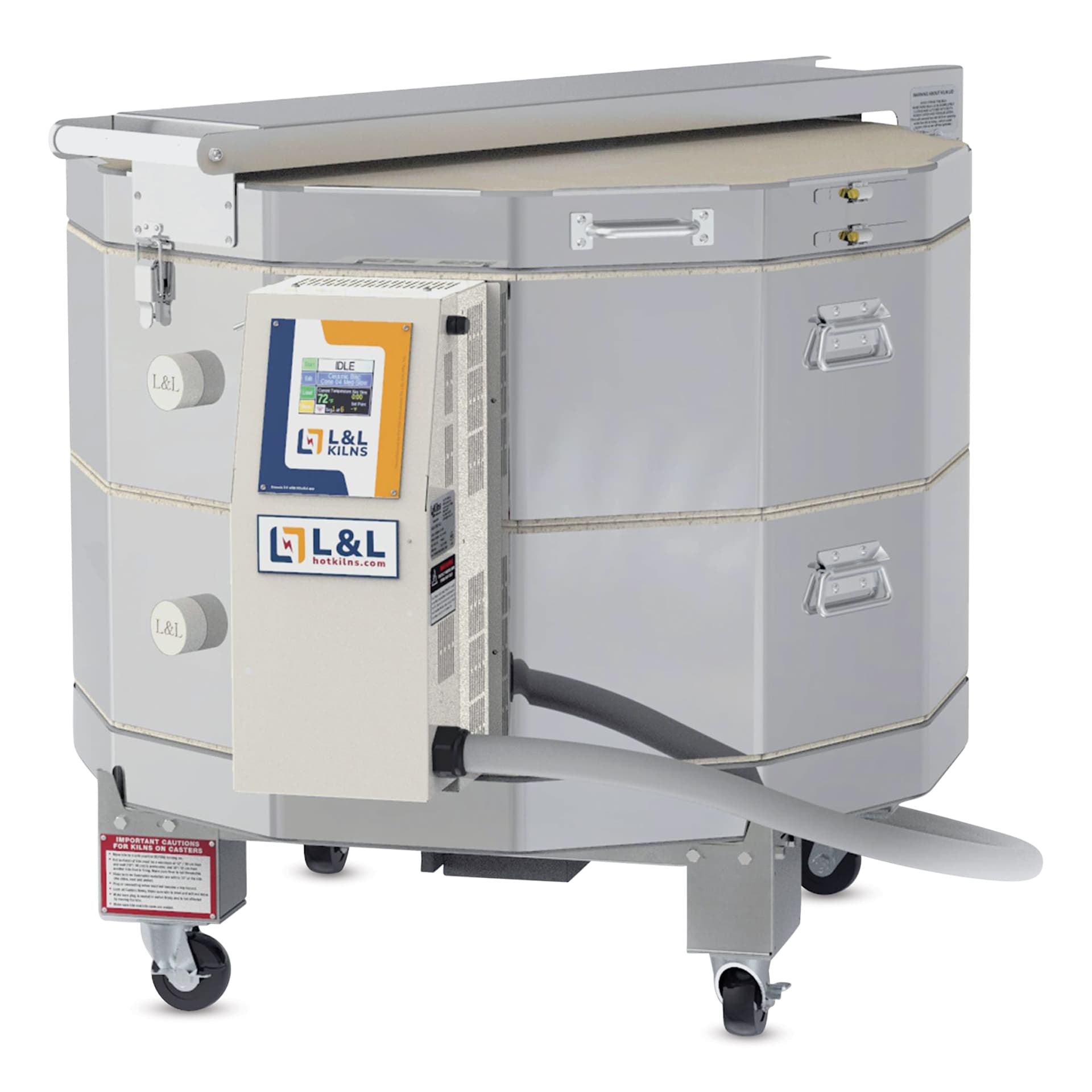 L&L Rolling Kiln Stand - 12-Sided holding up kiln (not included)