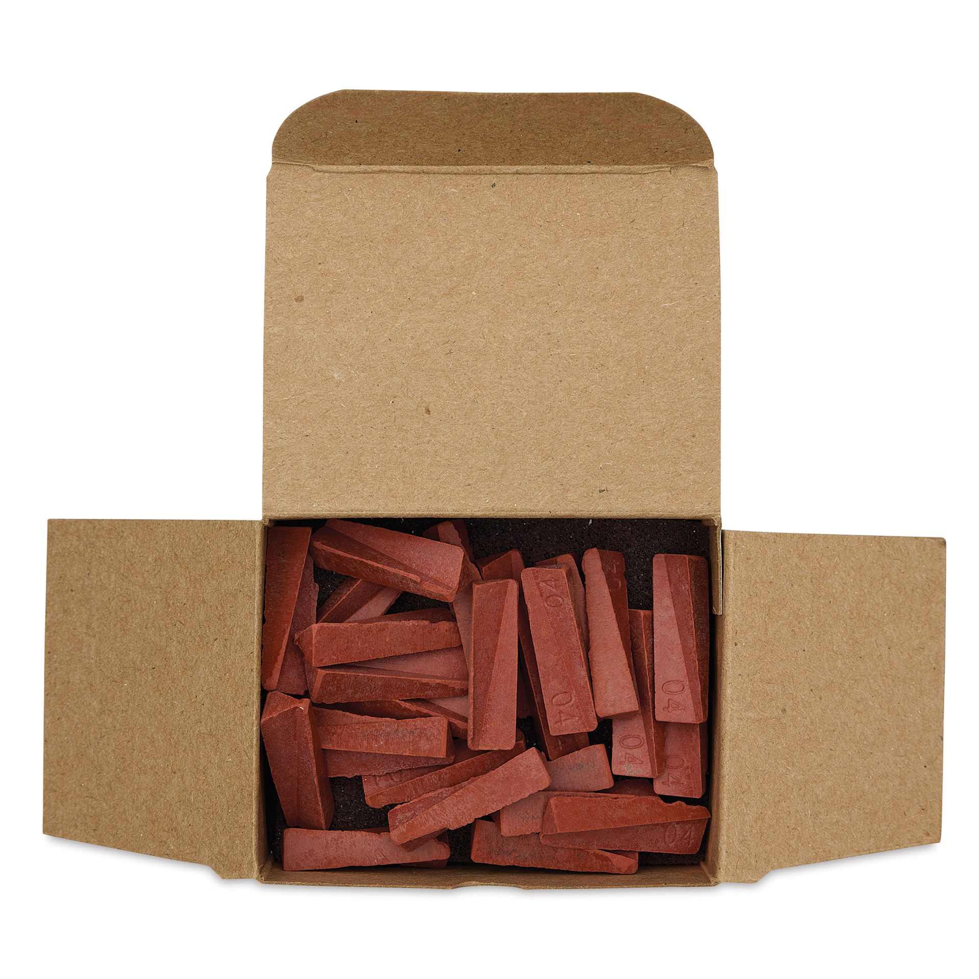 Orton Small Pyrometric Cones, Cone 04, Box of 50 - open packaging with contents, from above