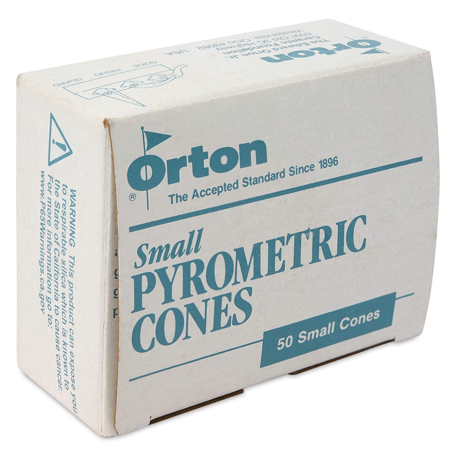 Orton Small Pyrometric Cones, Cone 5, Box of 50 - front of packaging, angled view