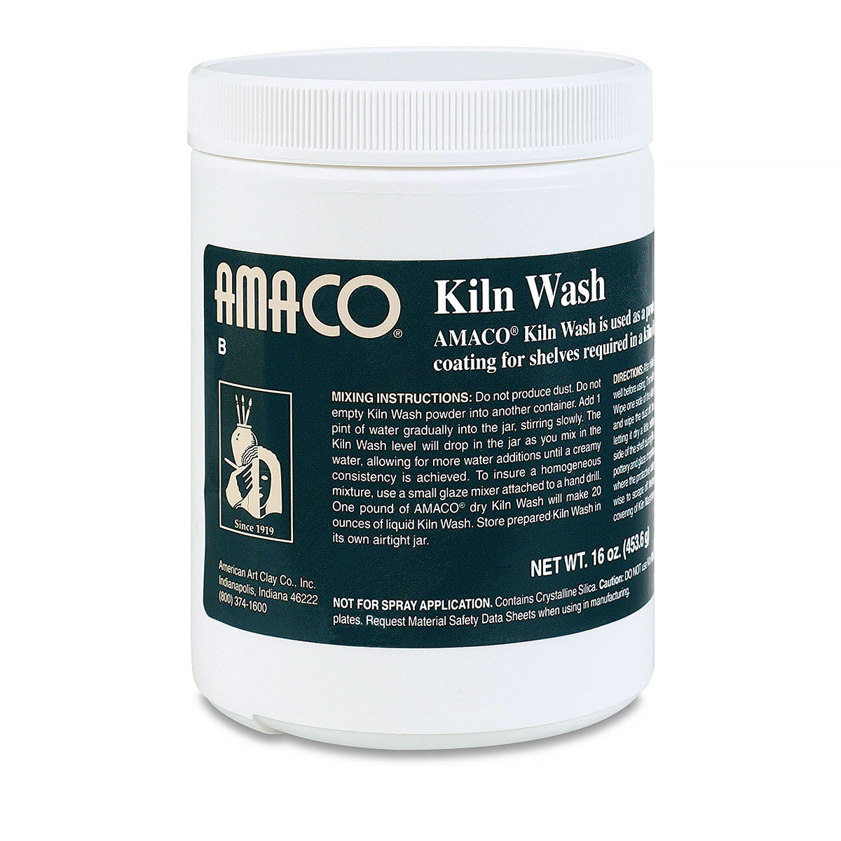 Amaco Kiln Wash In Powder Form - Dry, 16 Oz