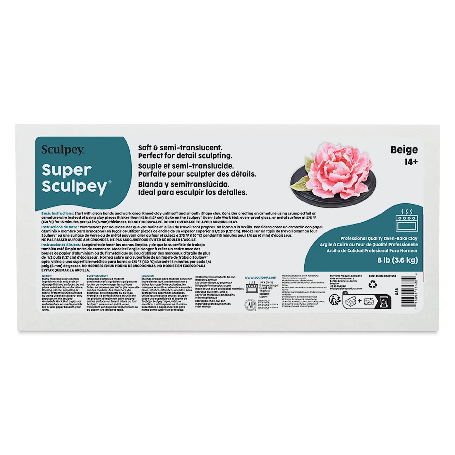 Super Sculpey - 8 lb front of paackaging Super Sculpey - 8 lb front of paackaging
