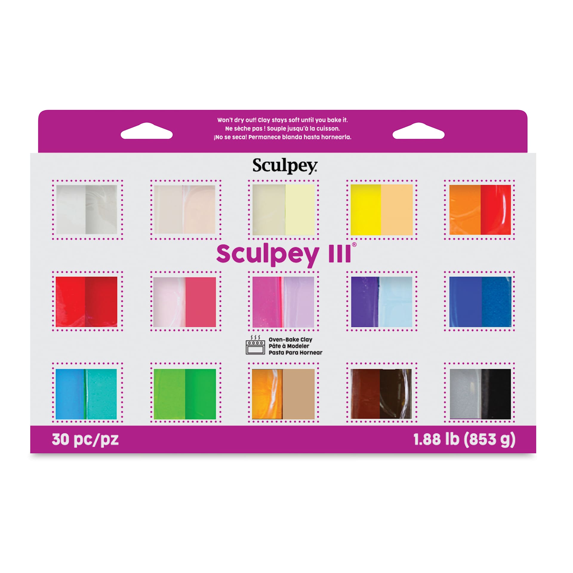 Sculpey III Set - 30-Color Sampler, 1 oz front of packaging